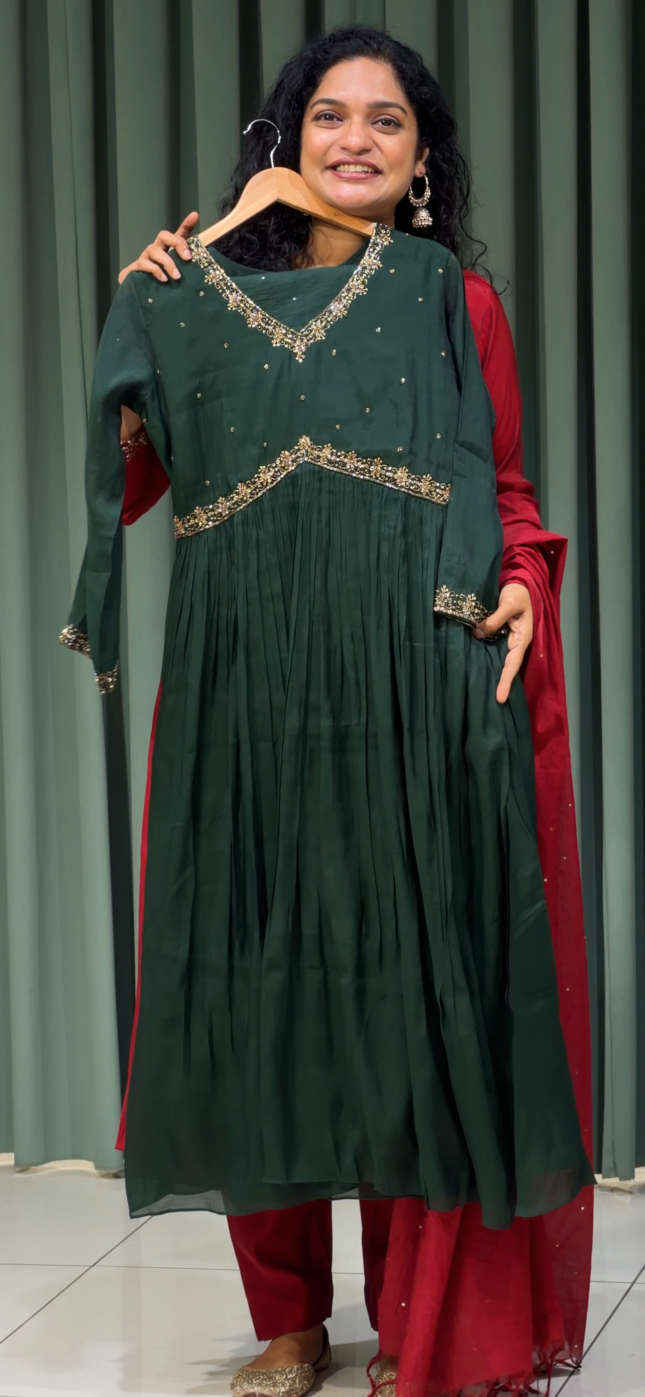 PARTY WEAR ALIYA CUT ALINE TOP, BOTTOM AND DUPATTA - IHA 33620