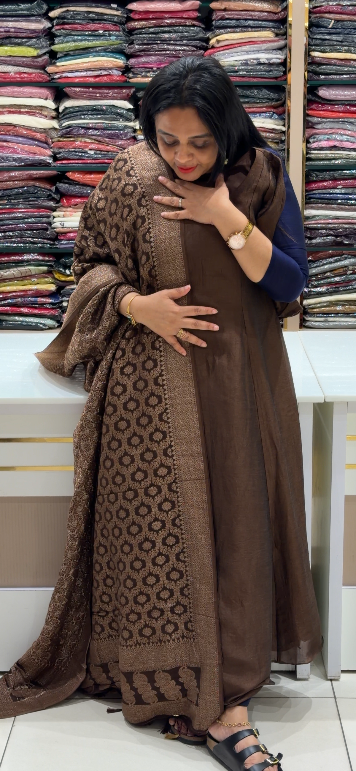 IHA'S IN-HOUSE SEMI RAW SILK TOP AND DUPATTA - IHA 35396