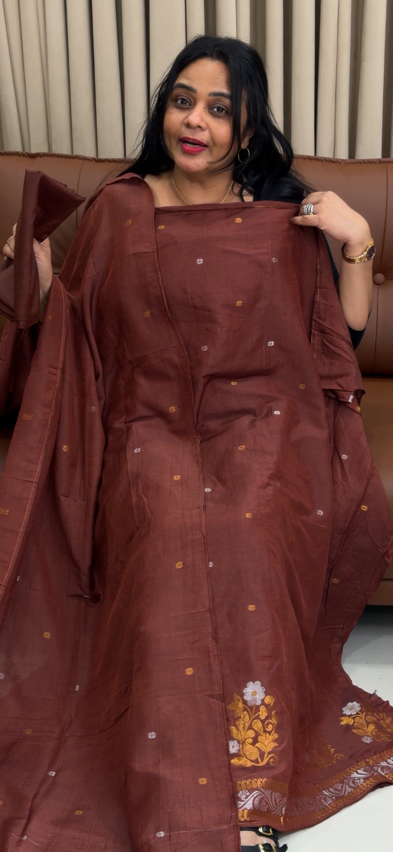 JAMDANI UNSTITCHED SALWAR SUITS - IHA 34599