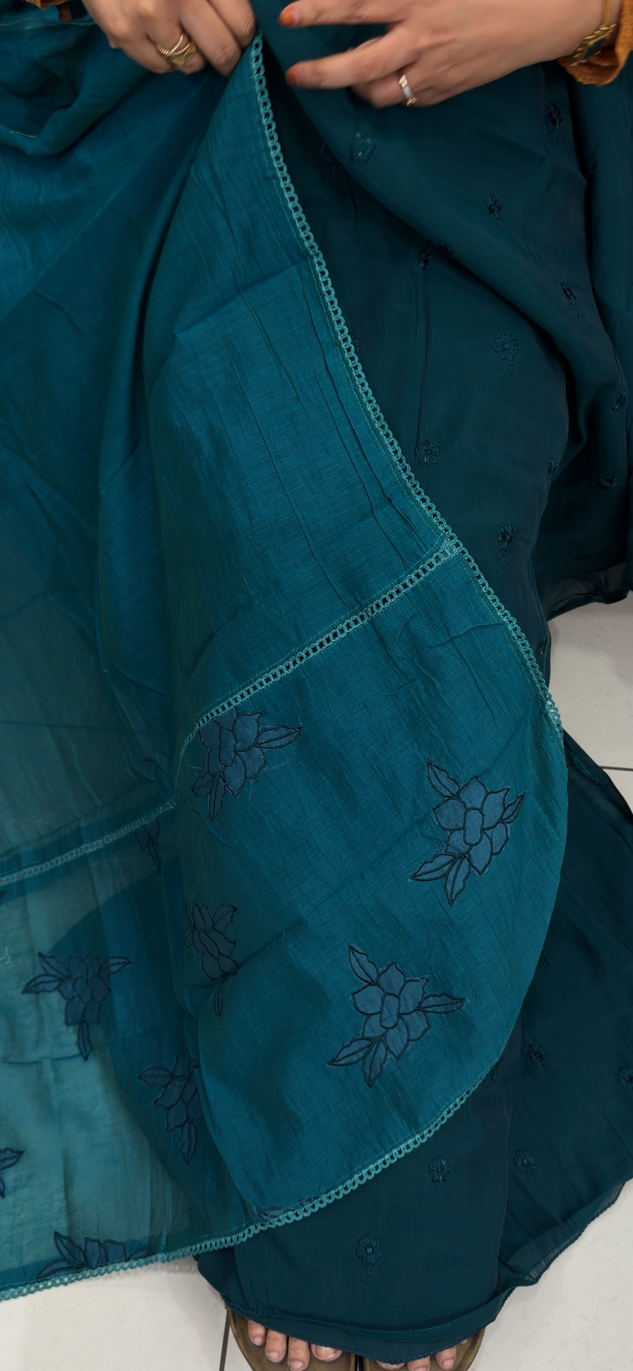 MUL CHANDERI UNSTITCHED SALWAR SUITS - IHA 33484