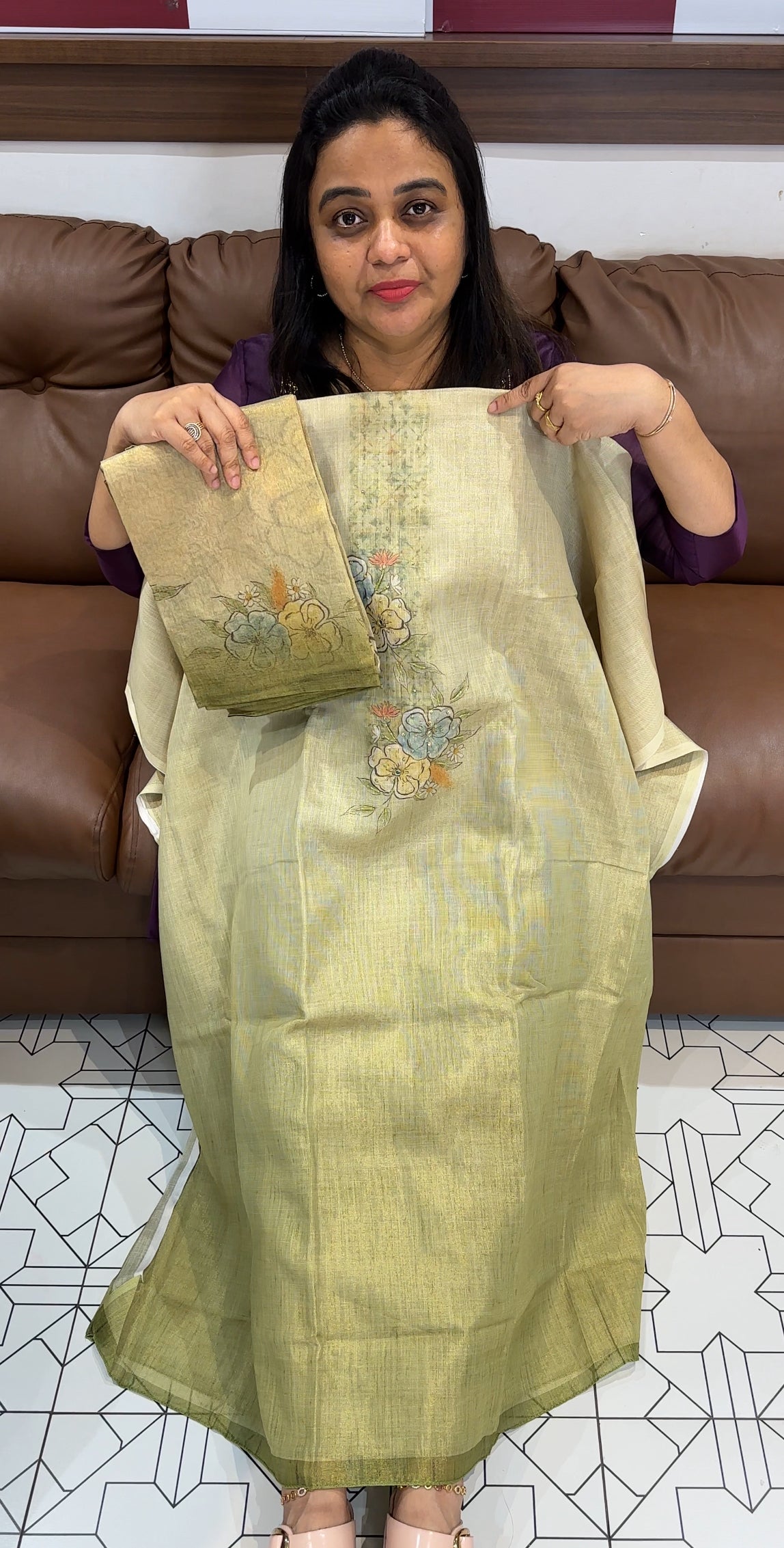 TISSUE BANARASI UNSTITCHED SALWAR SUITS - IHA 28018