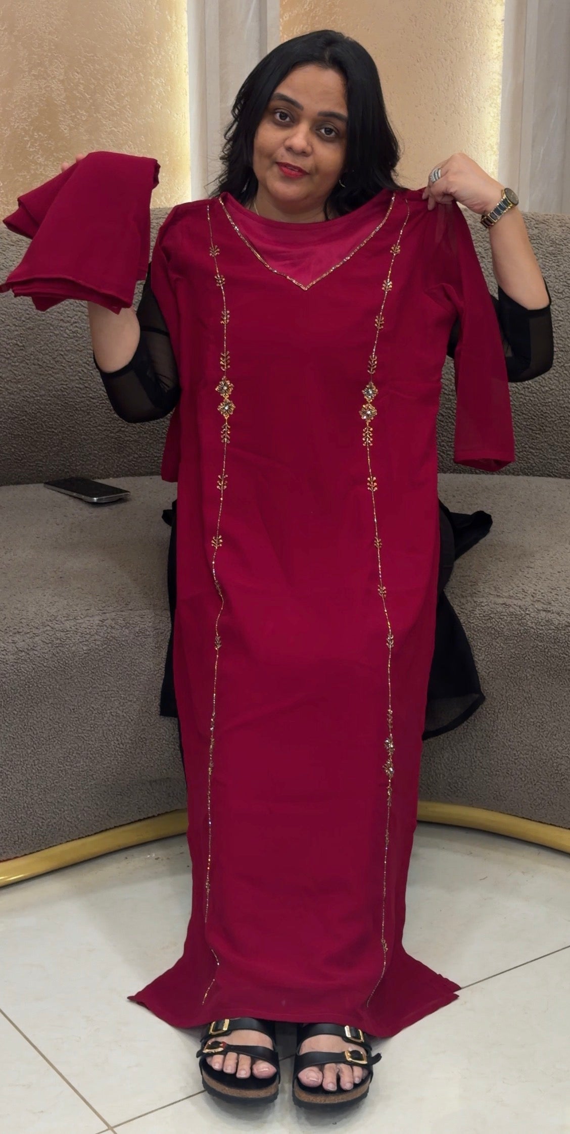 IHA'S IN-HOUSE GEORGETTE TOP,BOTTOM AND DUPATTA - IHA 35198