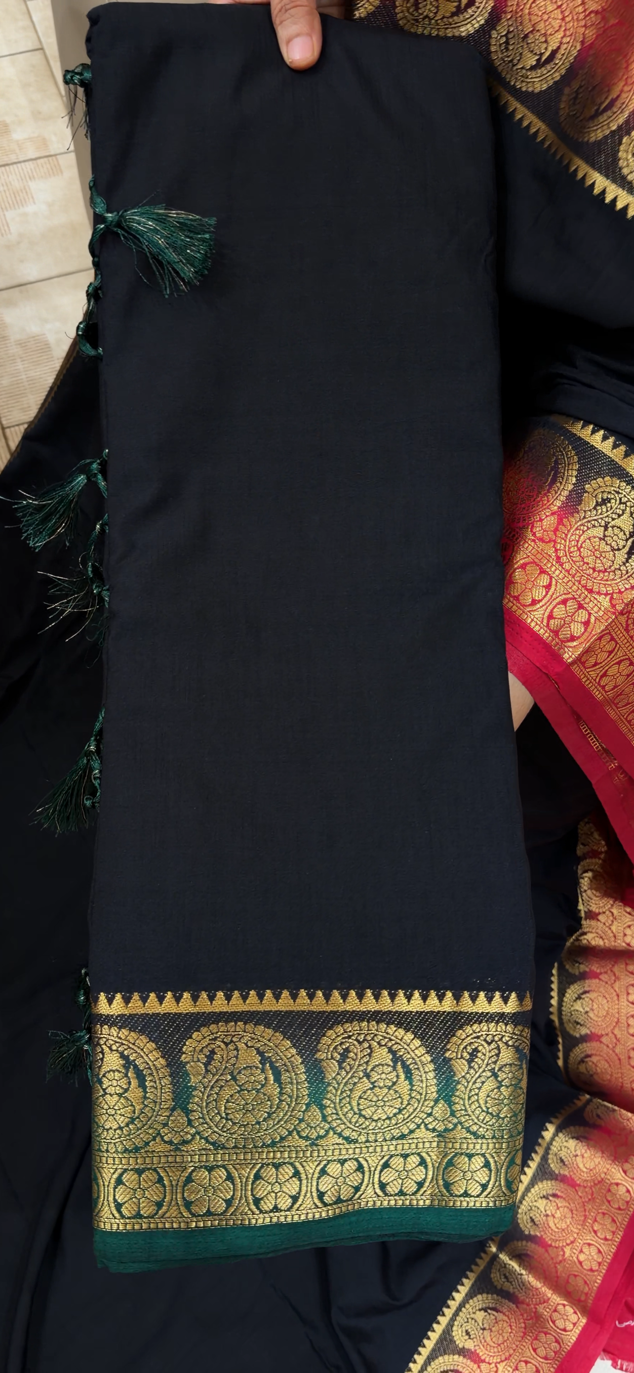 SEMI CRAPE SAREES - IHA 34386
