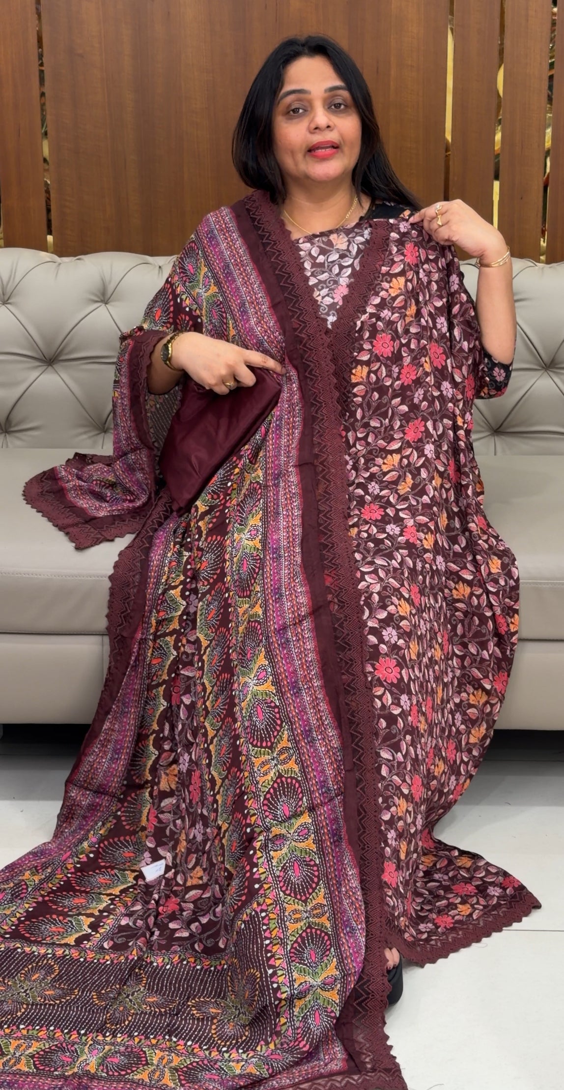 PRINTED CHIFFON UNSTITCHED SALWAR SUITS - IHA 29149