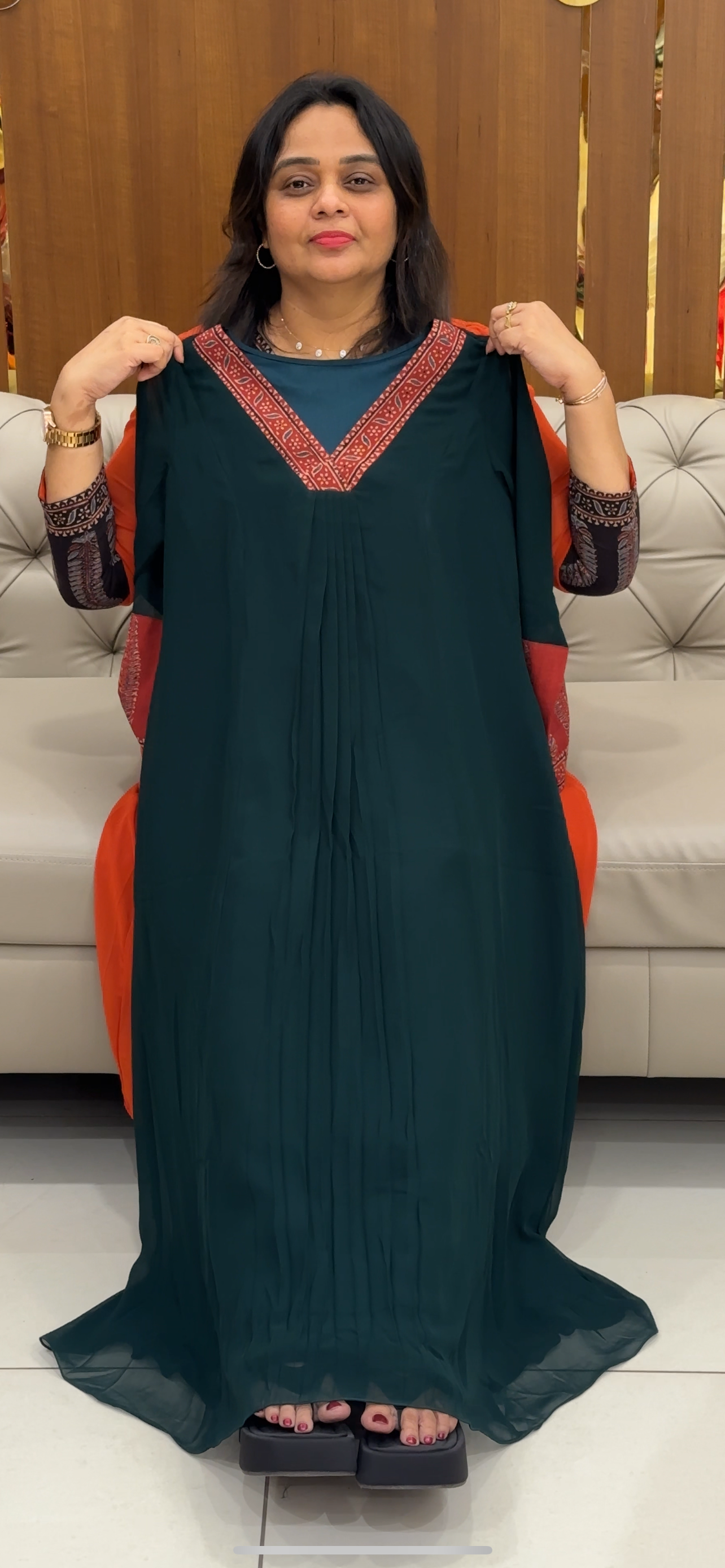 IHA'S IN-HOUSE GEORGETTE SLITTED TOPS - IHA 28664