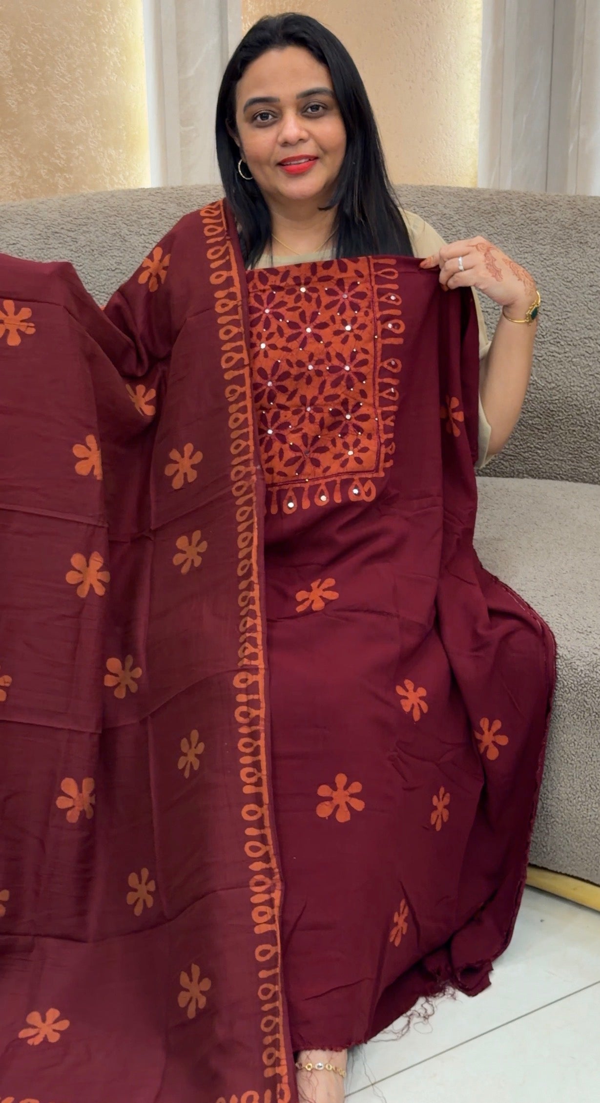 BATIK PRINTED UNSTITCHED SALWAR SUITS - IHA 33059