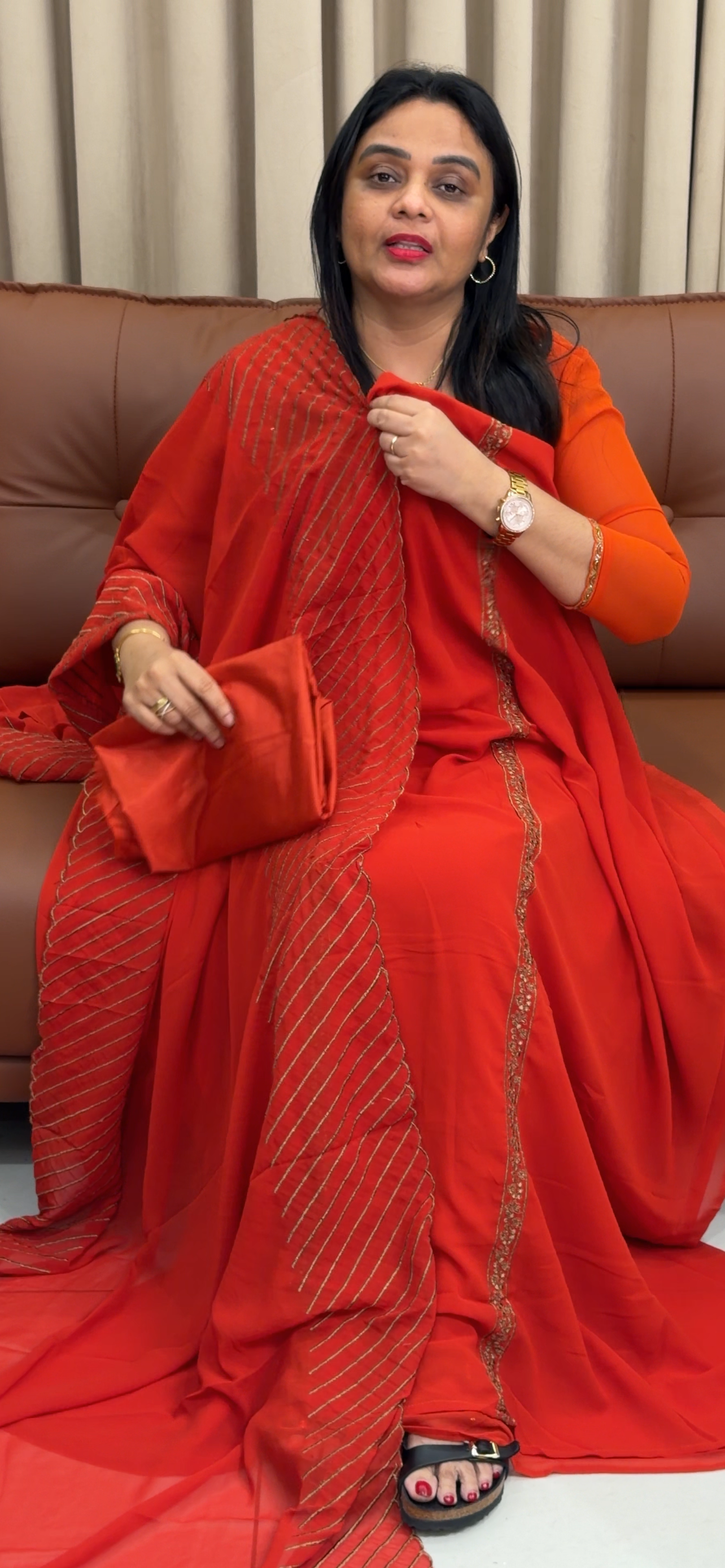 FAUX GEORGETTE UNSTITCHED SALWAR SUITS - IHA 34269