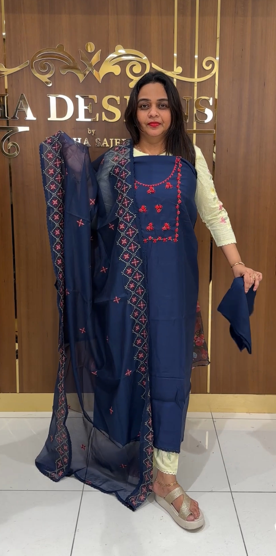 MODAL CHANDERI UNSTITCHED SALWAR SUITS - IHA 29385