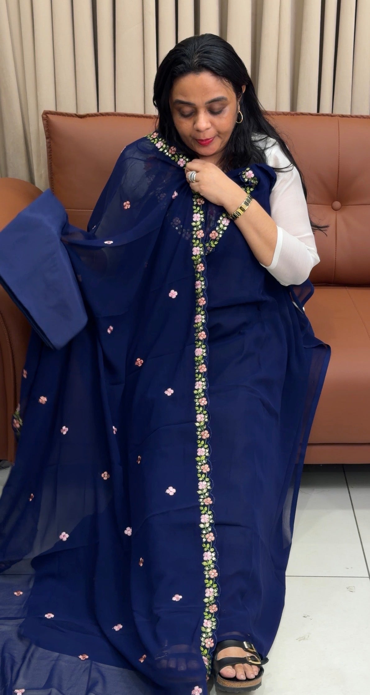FAUX GEORGETTE UNSTITCHED SALWAR SUITS - IHA 34884