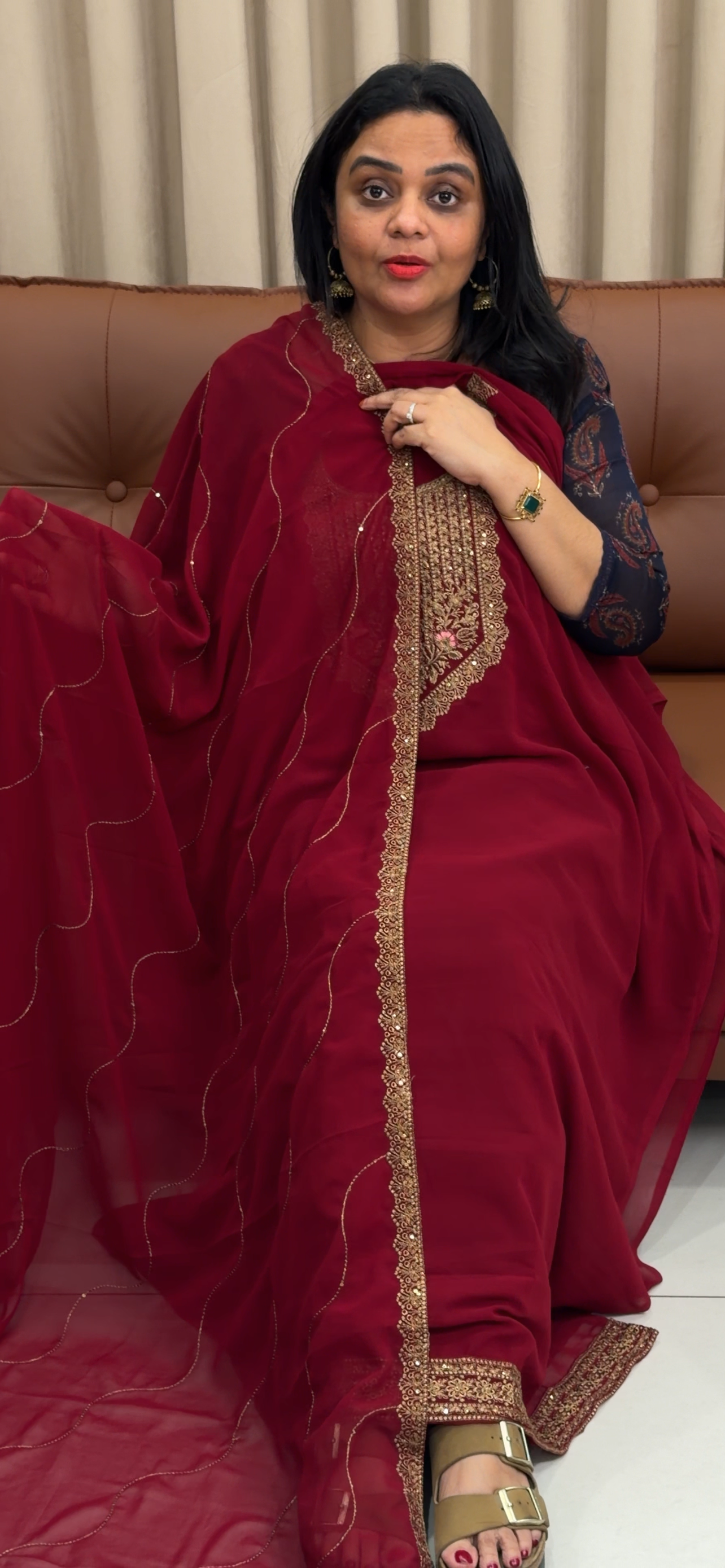 FAUX GEORGETTE UNSTITCHED SALWAR SUITS - IHA 33576