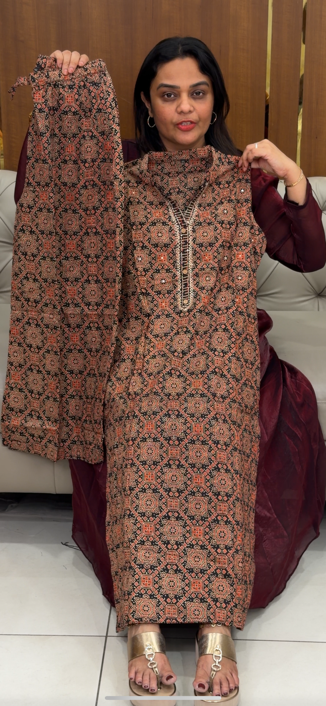 AJRAKH PRINTED LONG CO-ORDS SETS - IHA 30724