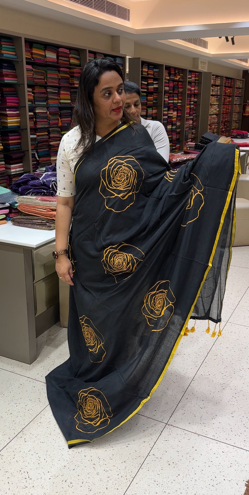 HANDBLOCK PRINTED SAREES - IHA 25479