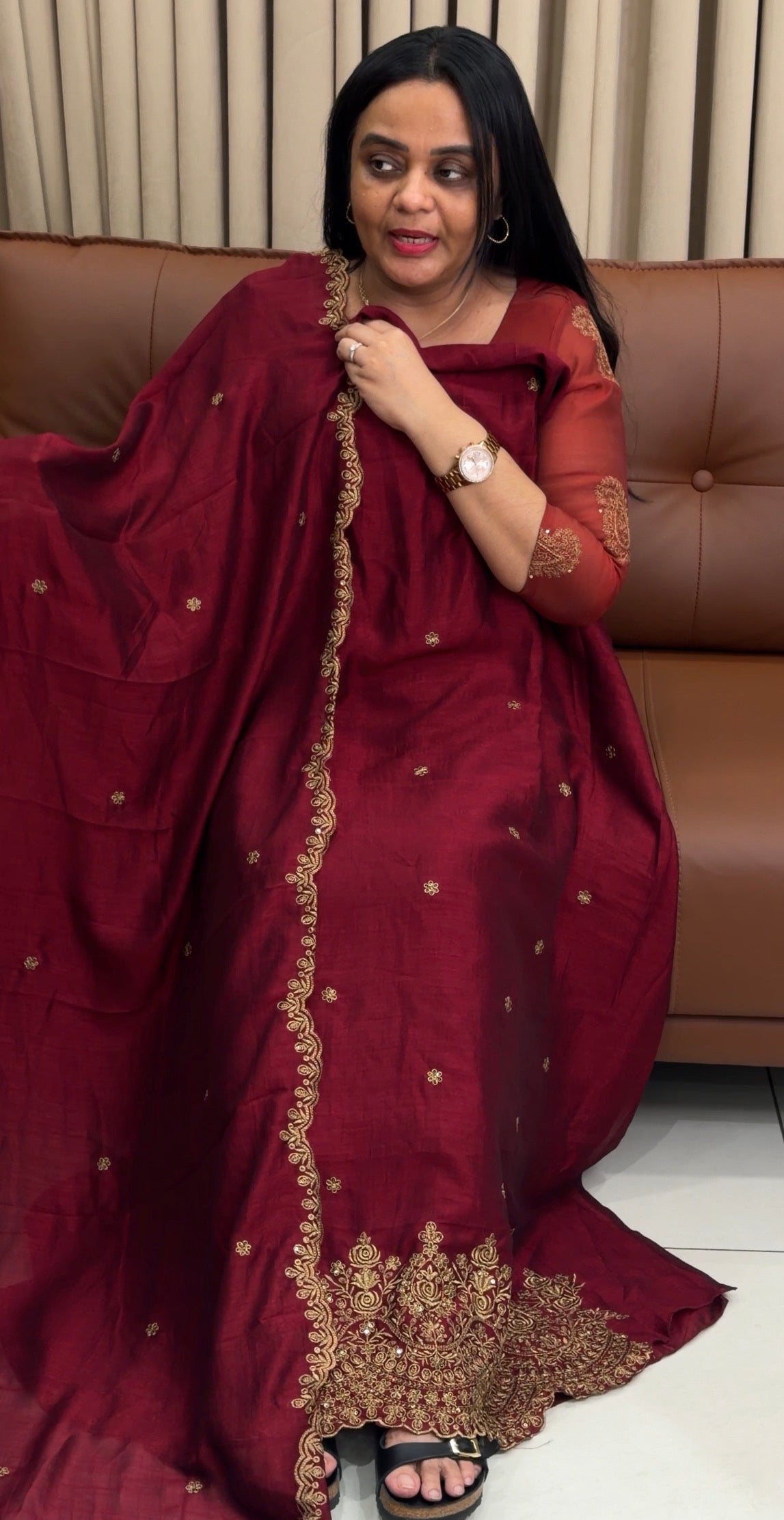 SEMI RAW SILK UNSTITCHED SALWAR SUITS - IHA 34681