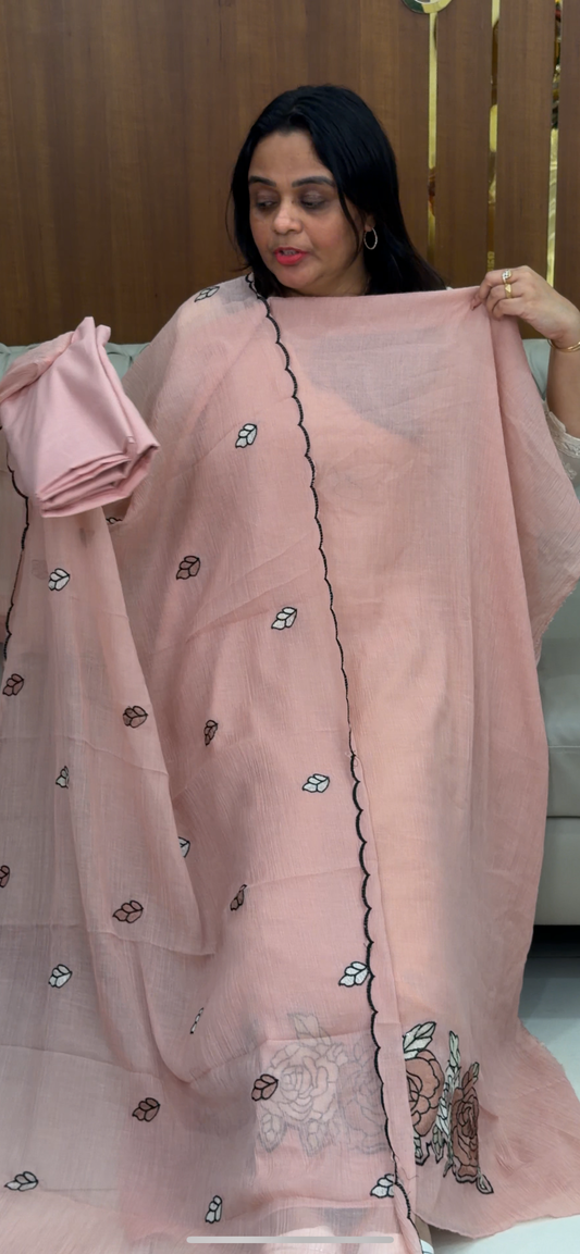 FORWARD CRUSHED CHANDERI UNSTITCHED SALWAR SUITS - IHA 29328