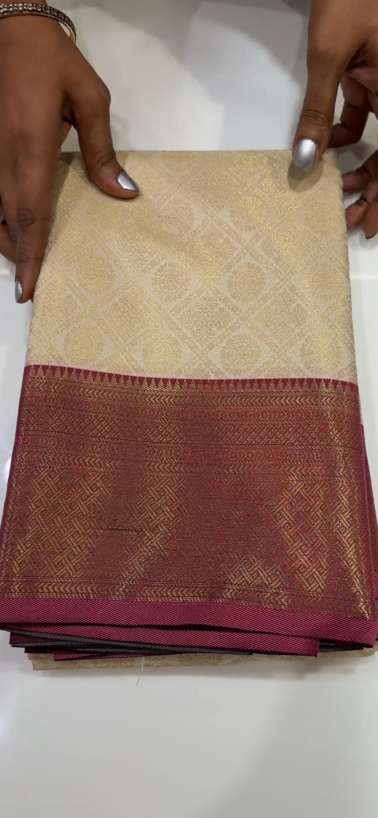 SEMI BROCADE SAREES - IHA 32963