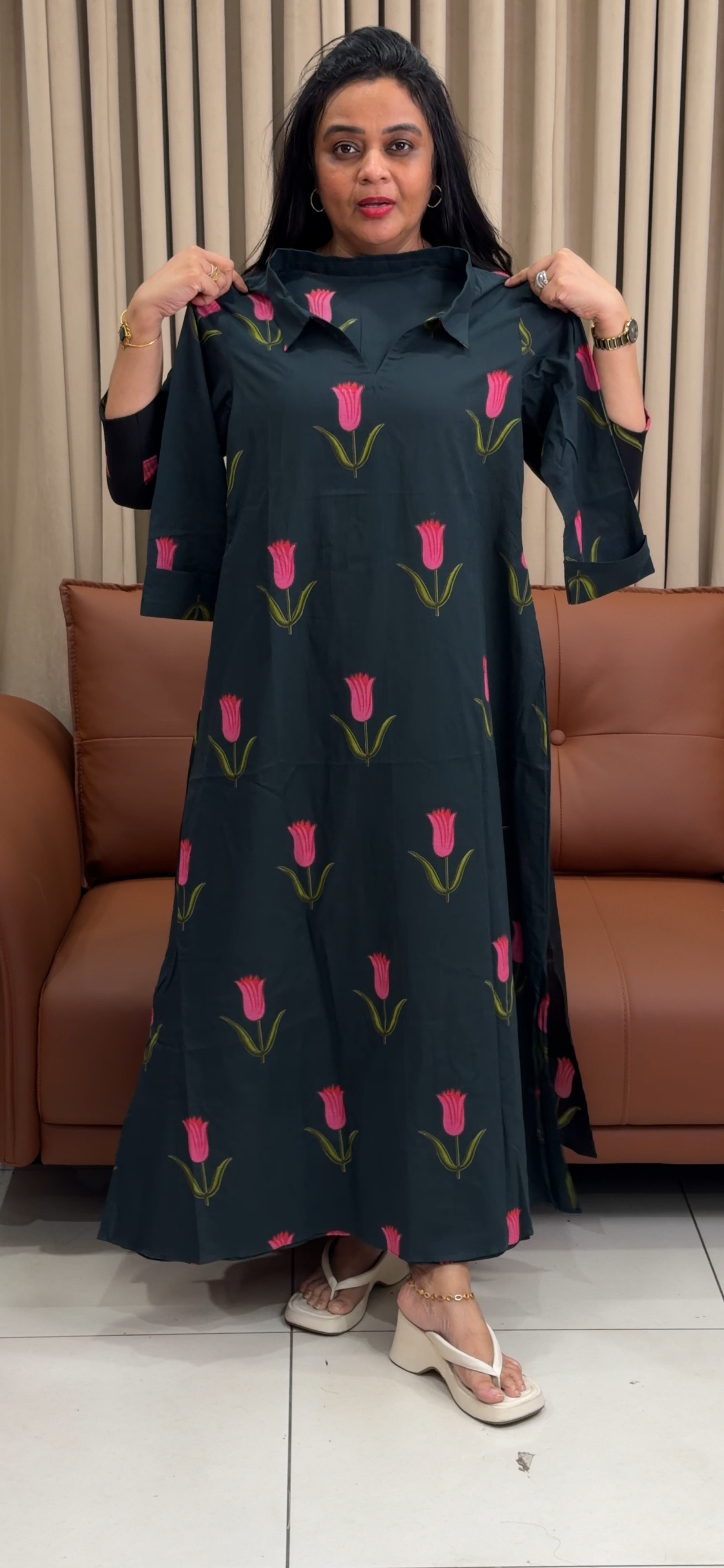 IHA'S IN-HOUSE COTTON LONG TUNIC TOPS - IHA 34905