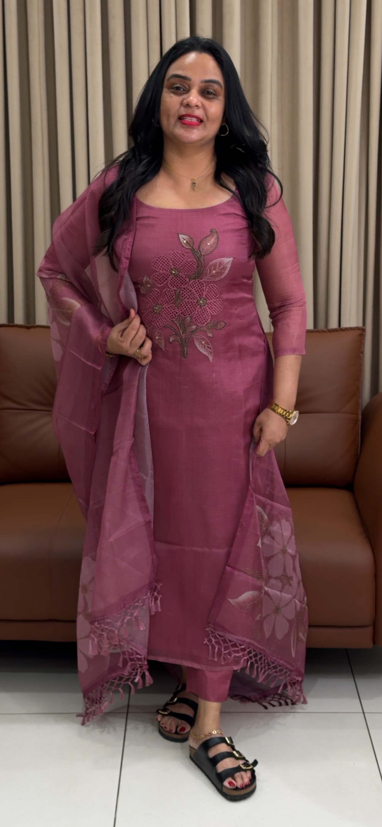 SILKY KOTA UNSTITCHED SALWAR SUITS - IHA 34335