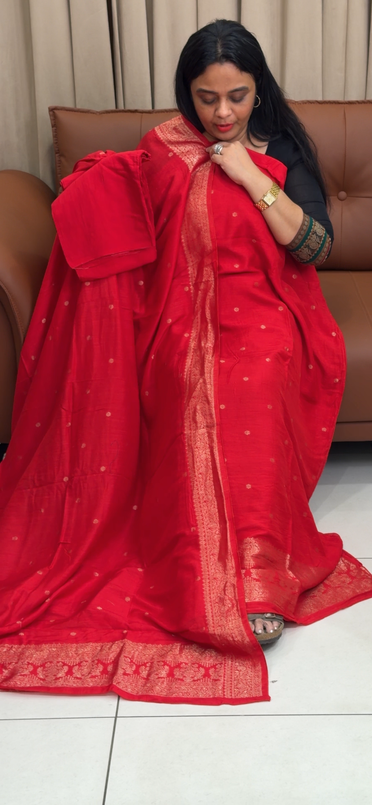 DOLA SILK BANARASI UNSTITCHED SALWAR SUITS - IHA 35744