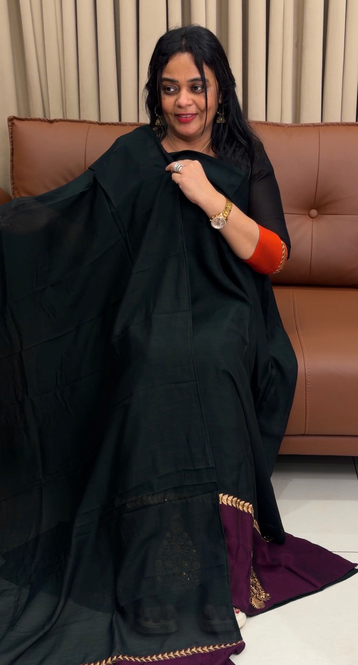 IHA'S IN-HOUSE SEMI RAW SILK TOP,BOTTOM AND DUPATTA - IHA 34566