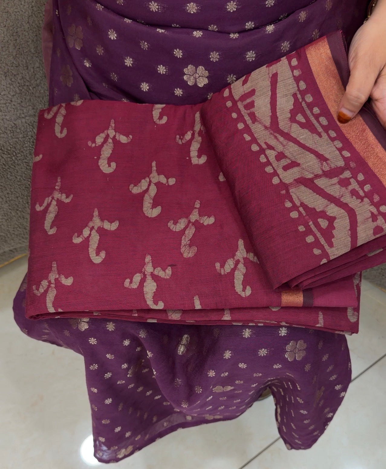BATIK PRINTED UNSTITCHED SALWAR SUITS - IHA 32858