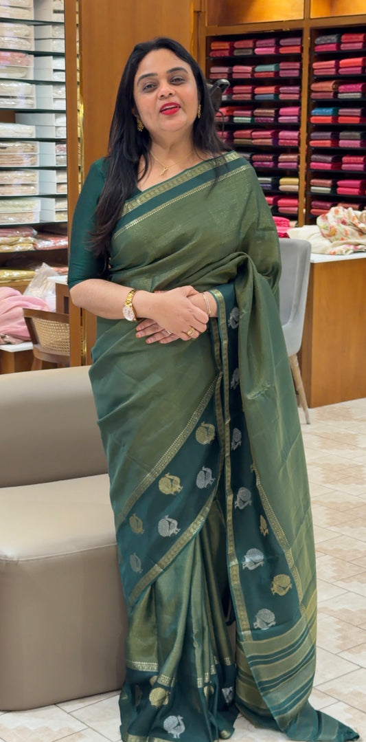 TISSUE BANARASI SAREES - IHA 33816