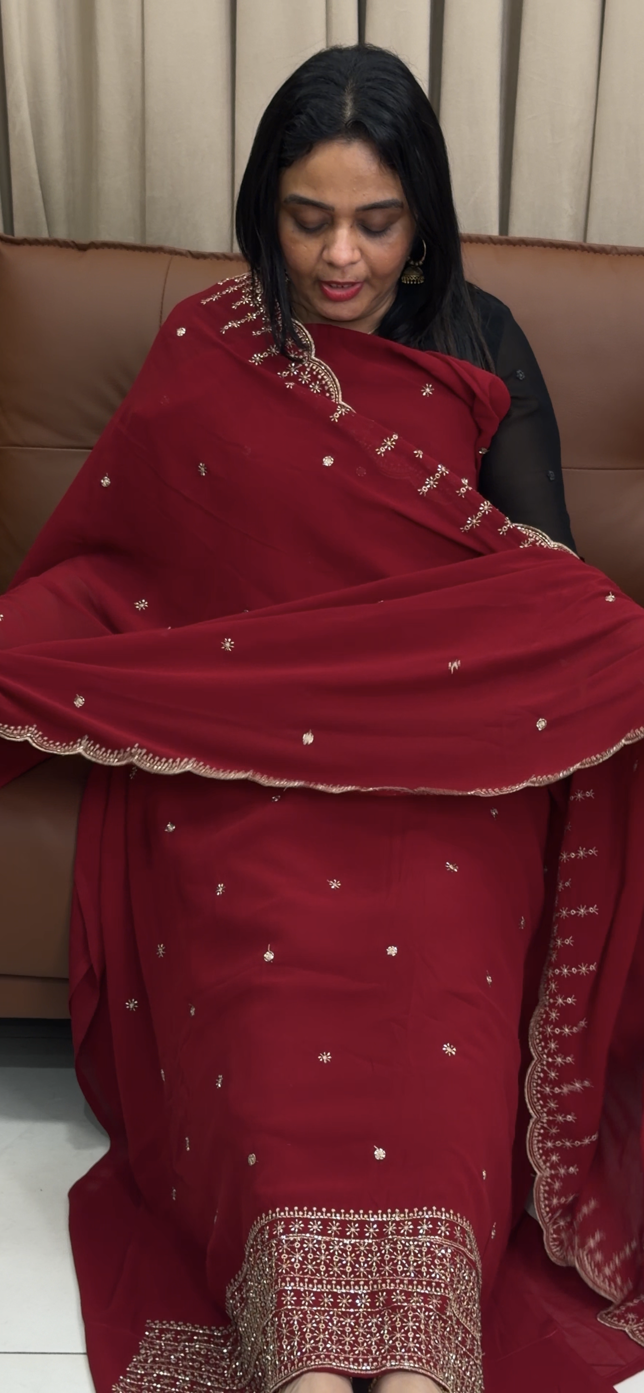 WORKED UNSTITCHED SALWAR SUITS -  IHA 33868