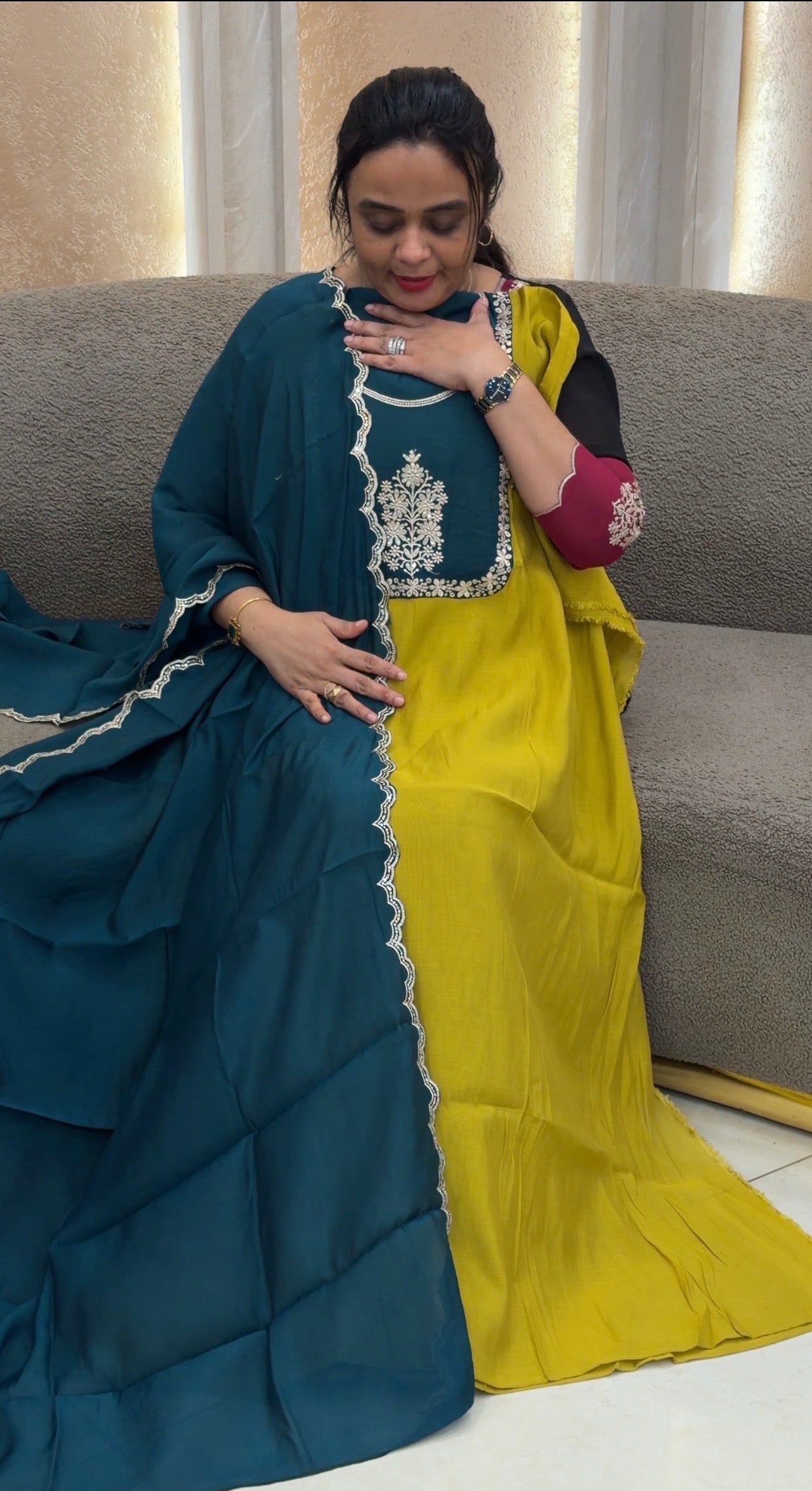 FORWARD MALAI CHANDERI UNSTITCHED SALWAR SUITS - IHA 35086