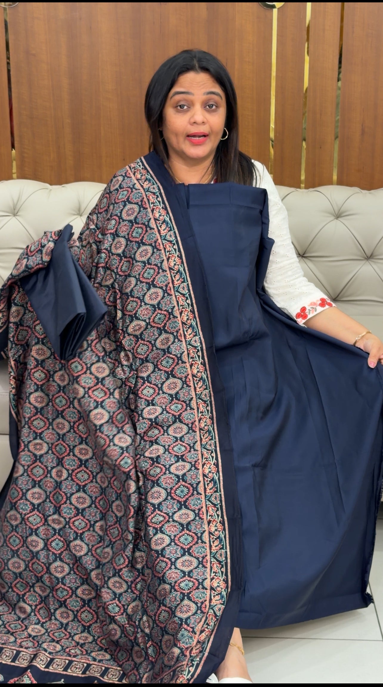 MUL CHANDERI UNSTITCHED SALWAR SUITS - IHA 29357