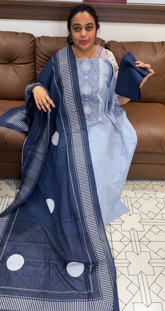 COTTON UNSTITCHED SALWAR SUITS - IHA  26417