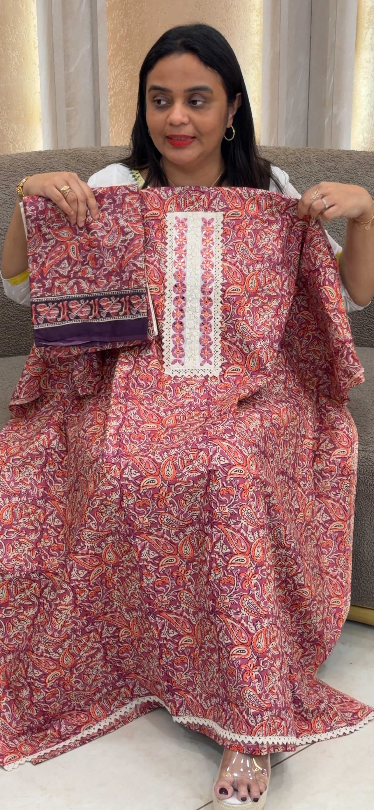 PRINTED UNSTITCHED SALWAR SUITS - IHA 32906