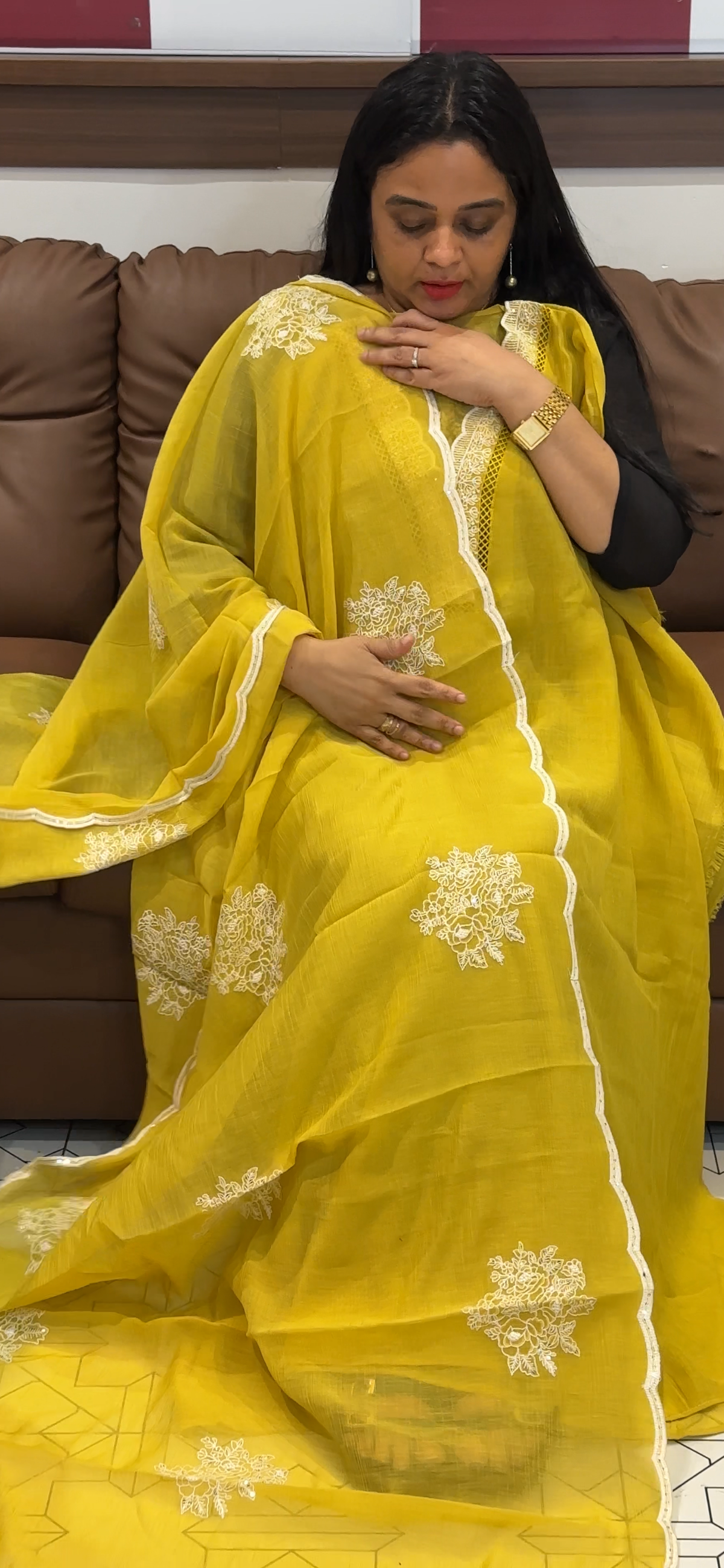 MUL CRUSHED UNSTITCHED SALWAR SUITS - IHA 35594