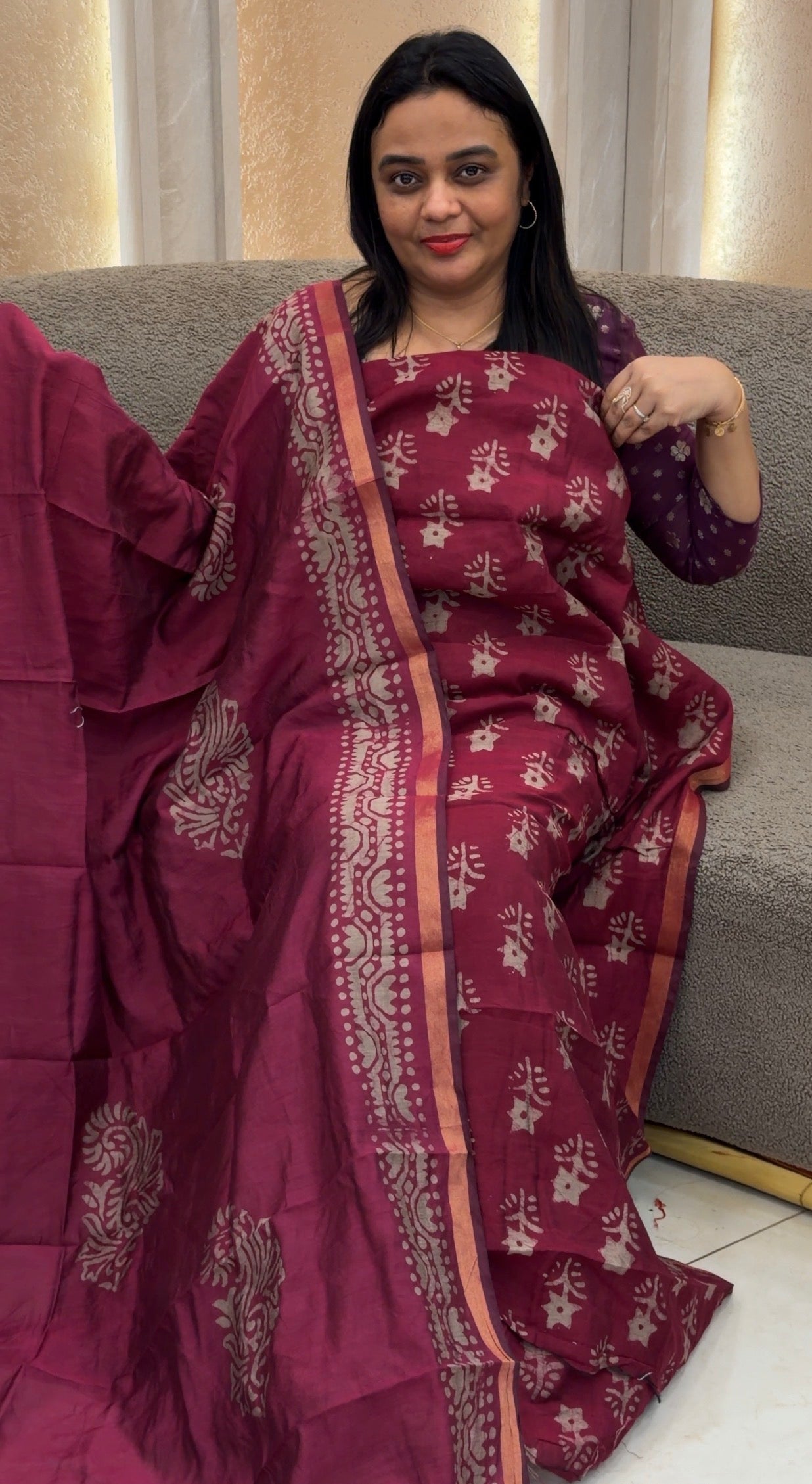 BATIK PRINTED UNSTITCHED SALWAR SUITS - IHA 32858