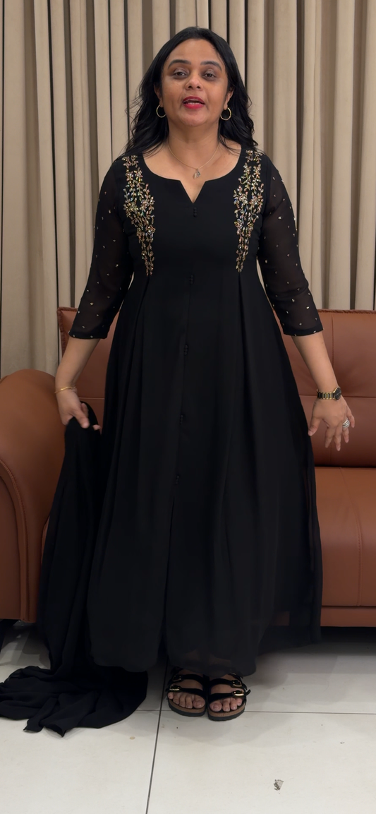 IHA'S IN-HOUSE FAUX GEORGETTE TOP, BOTTOM AND DUPATTA - IHA 35180