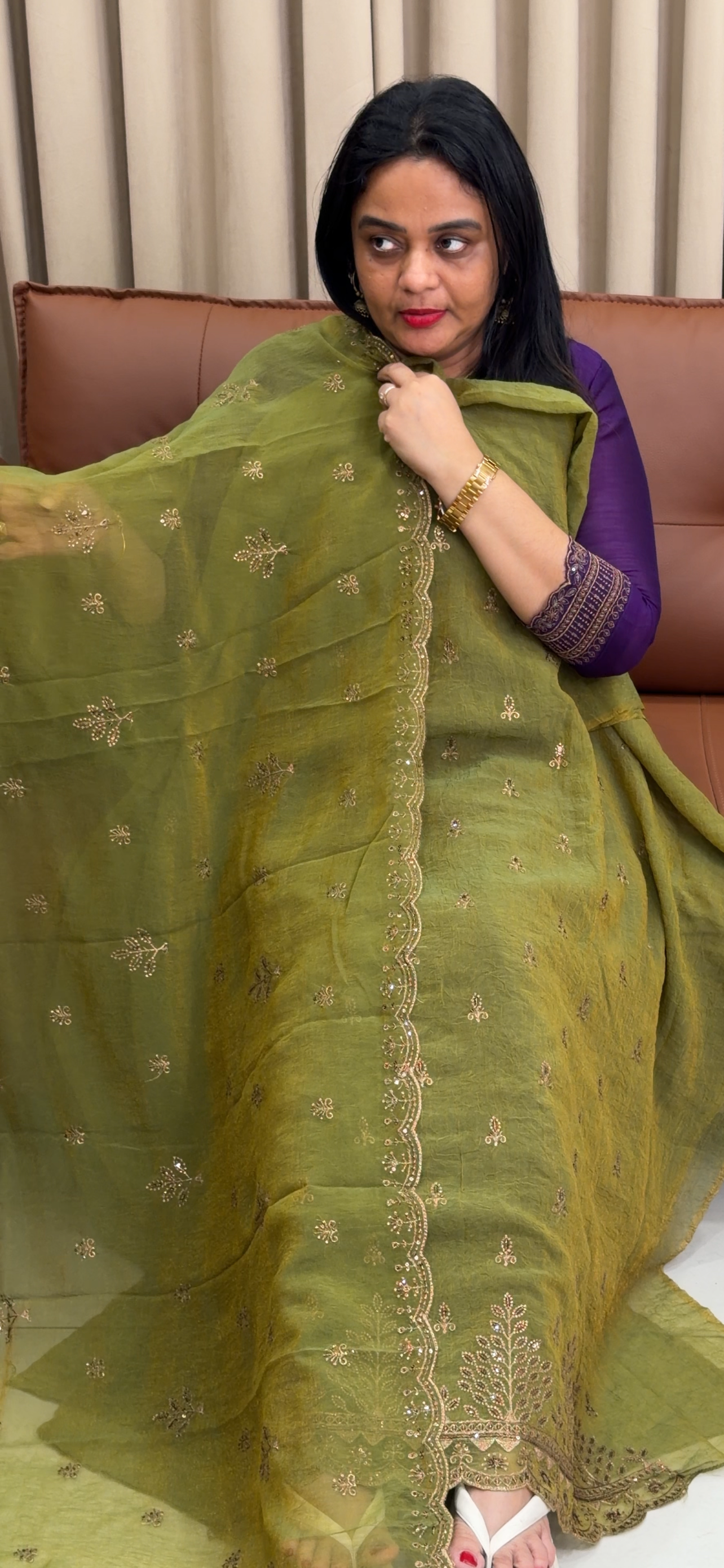 CRUSHED SILK UNSTITCHED SALWAR SUITS - IHA 34190