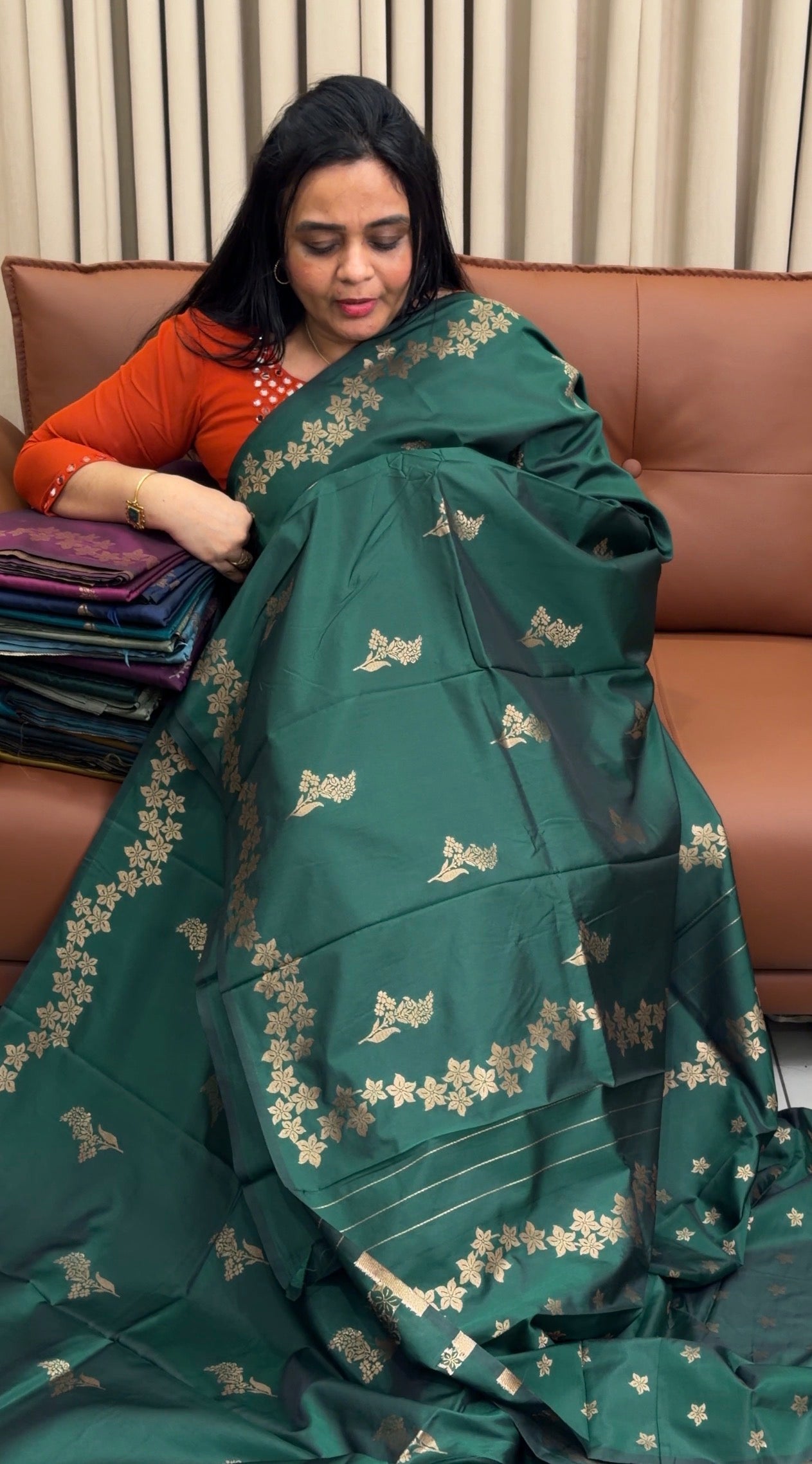 SEMI BANARASI SAREES - IHA 34942