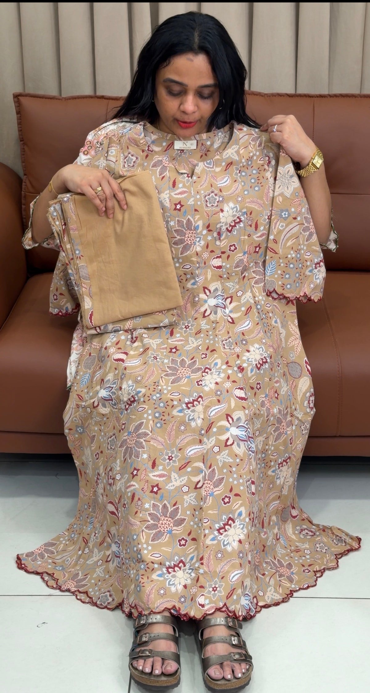 PRINTED ANARKALI TOP,BOTTOM AND DUPATTA - IHA 35868