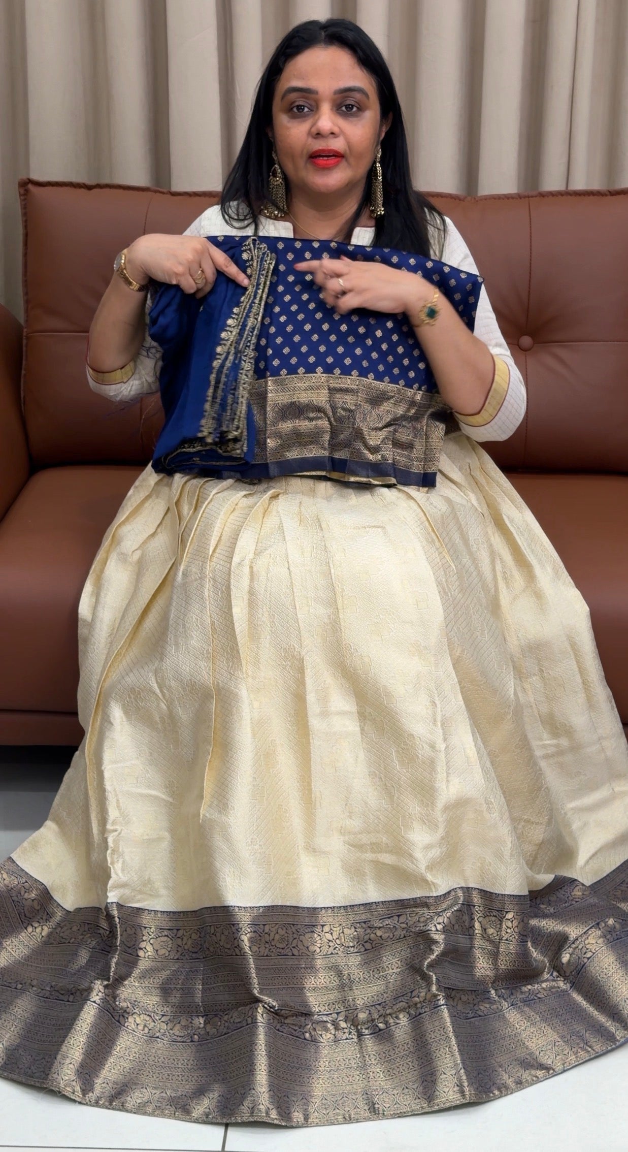 BROCADE SILK DHAVANI SETS - IHA 33522