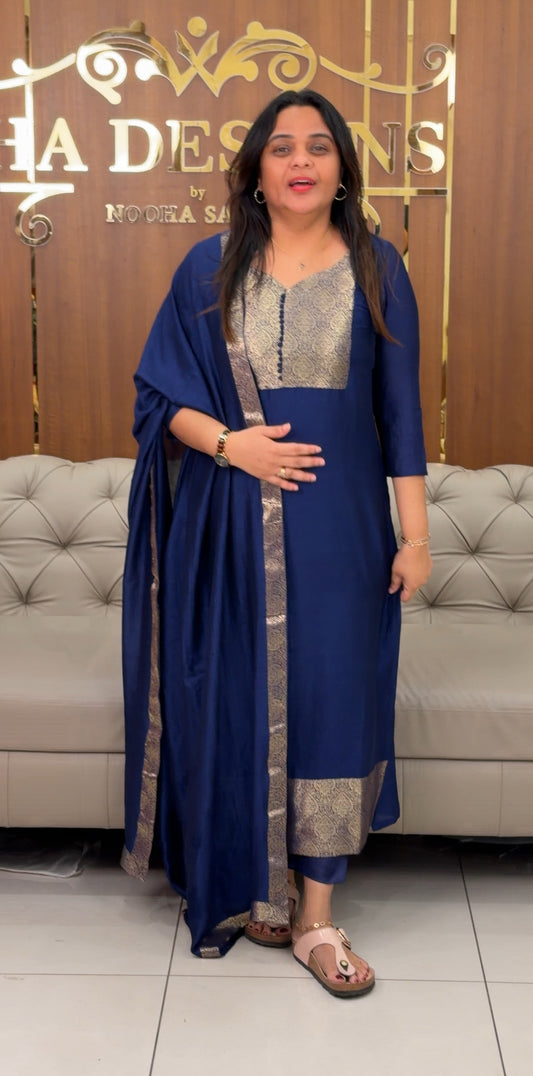 IHA'S IN-HOUSE SEMI RAW SILK UNSTITCHED SALWAR SUITS - IHA 28969