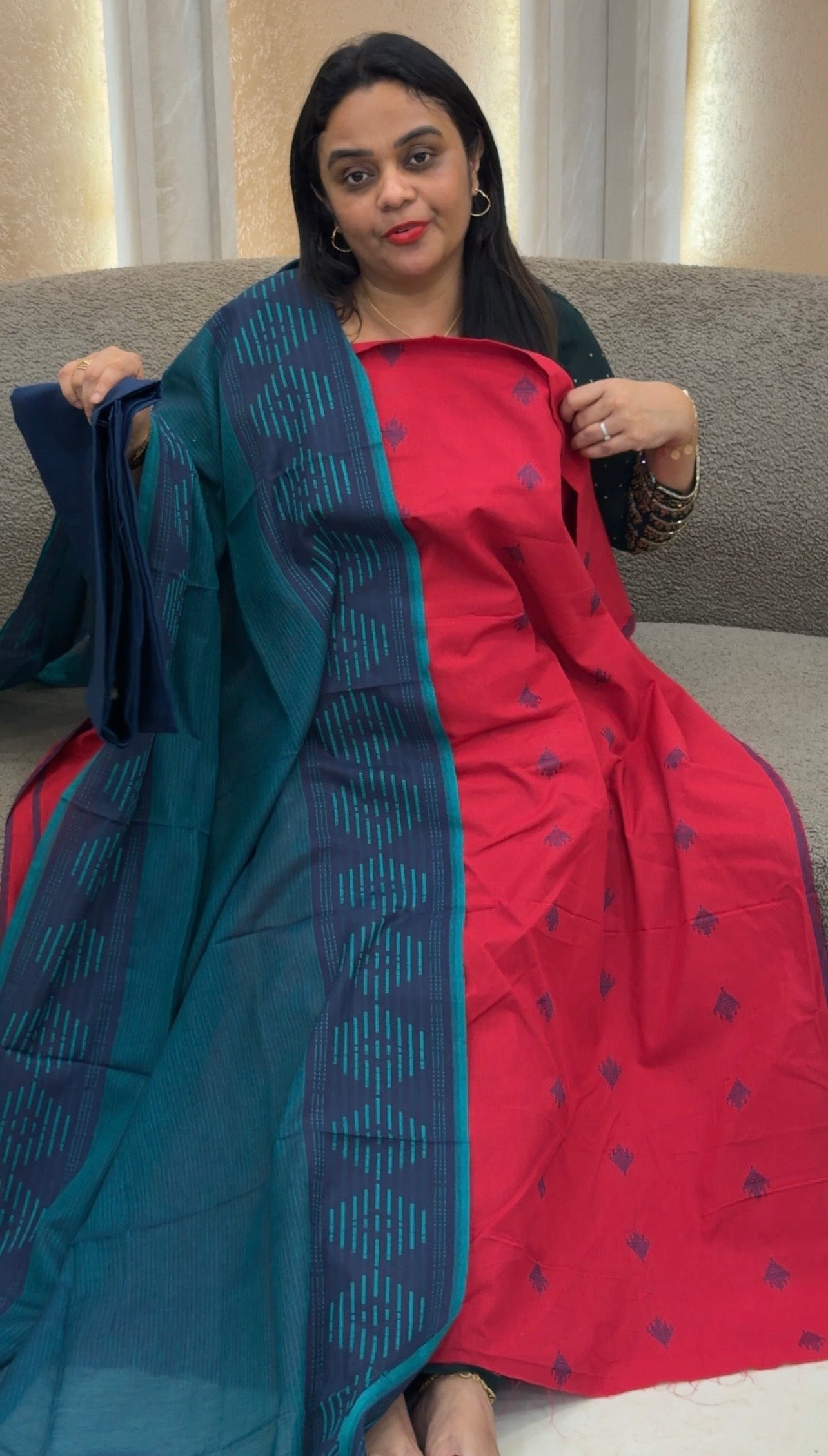 COTTON UNSTITCHED SALWAR SUITS - IHA 33232