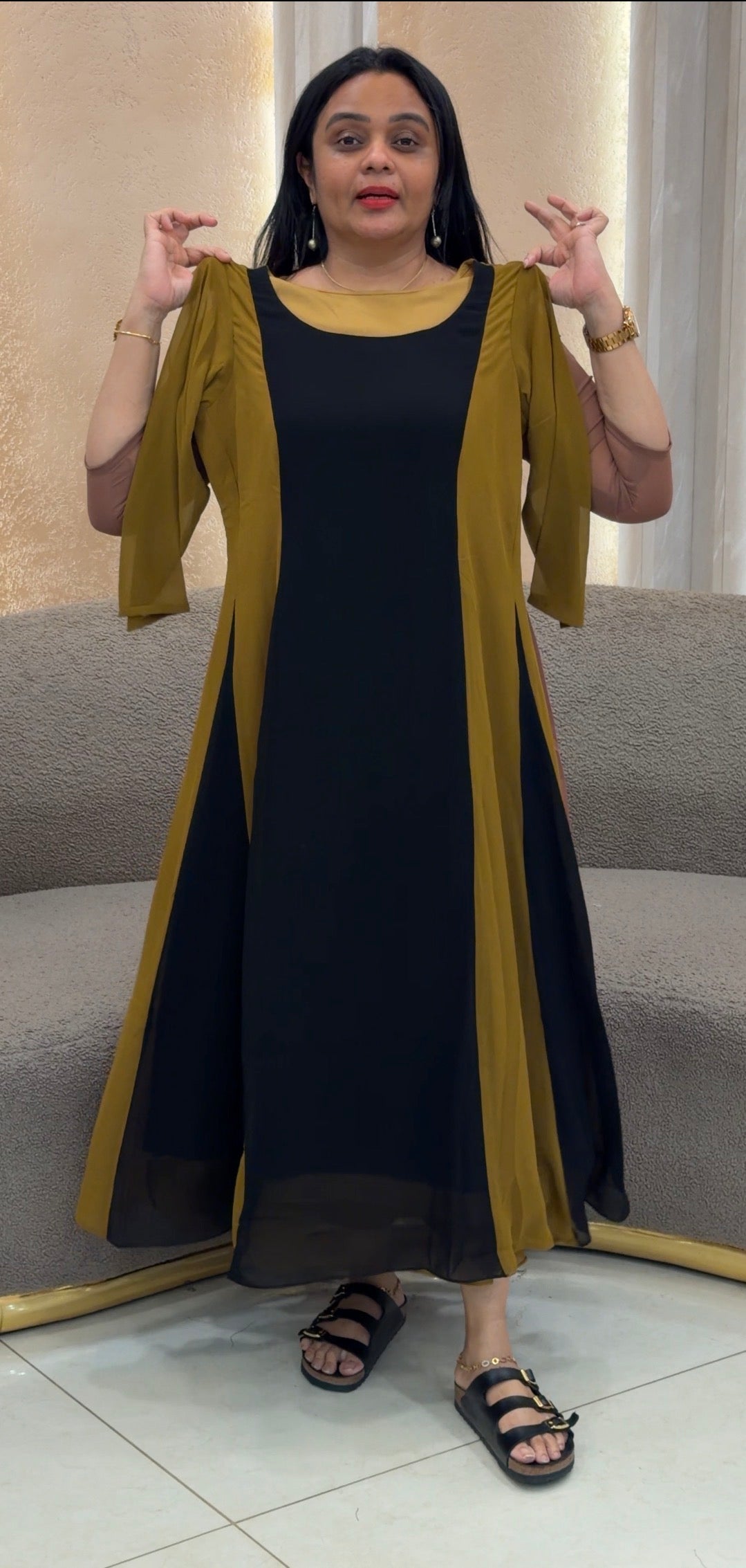 IHA'S IN-HOUSE GEORGETTE ALINE TOPS - IHA 35527