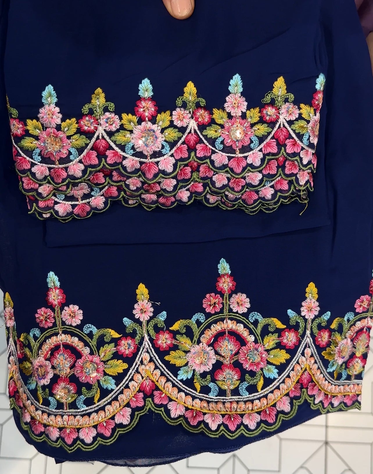 FAUX GEORGETTE UNSTITCHED SALWAR SUITS - IHA 22410
