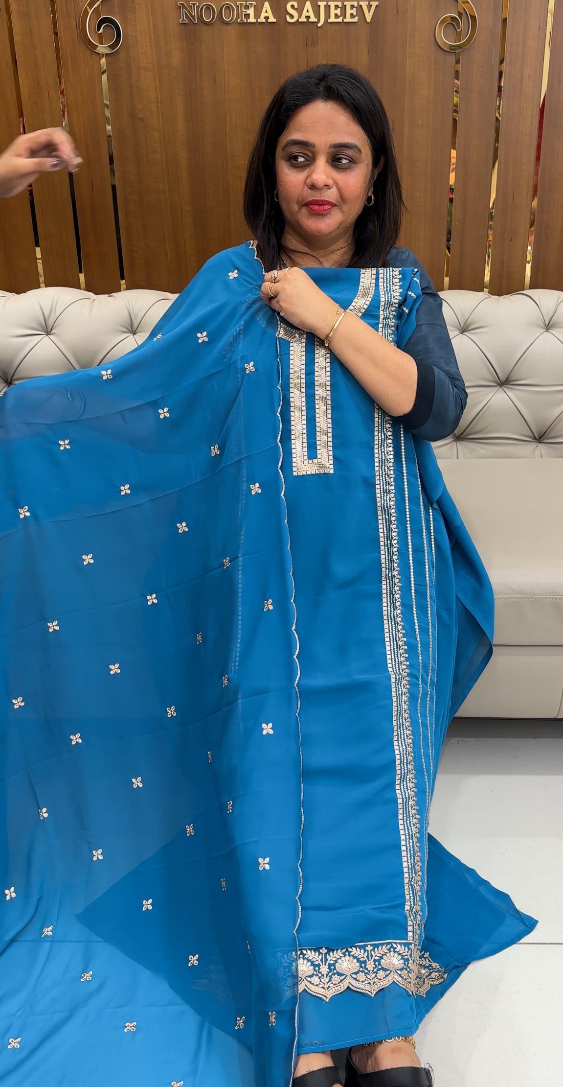 FAUX GEORGETTE UNSTITCHED SALWAR SUITS - 25958