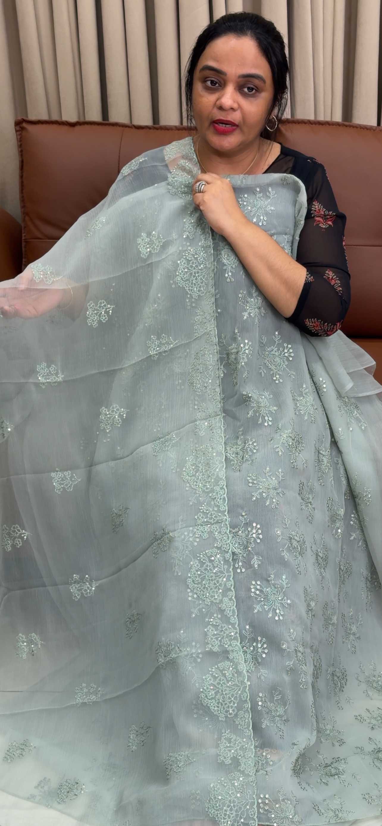 CHIFFON UNSTITCHED SALWAR SUITS - IHA 34740