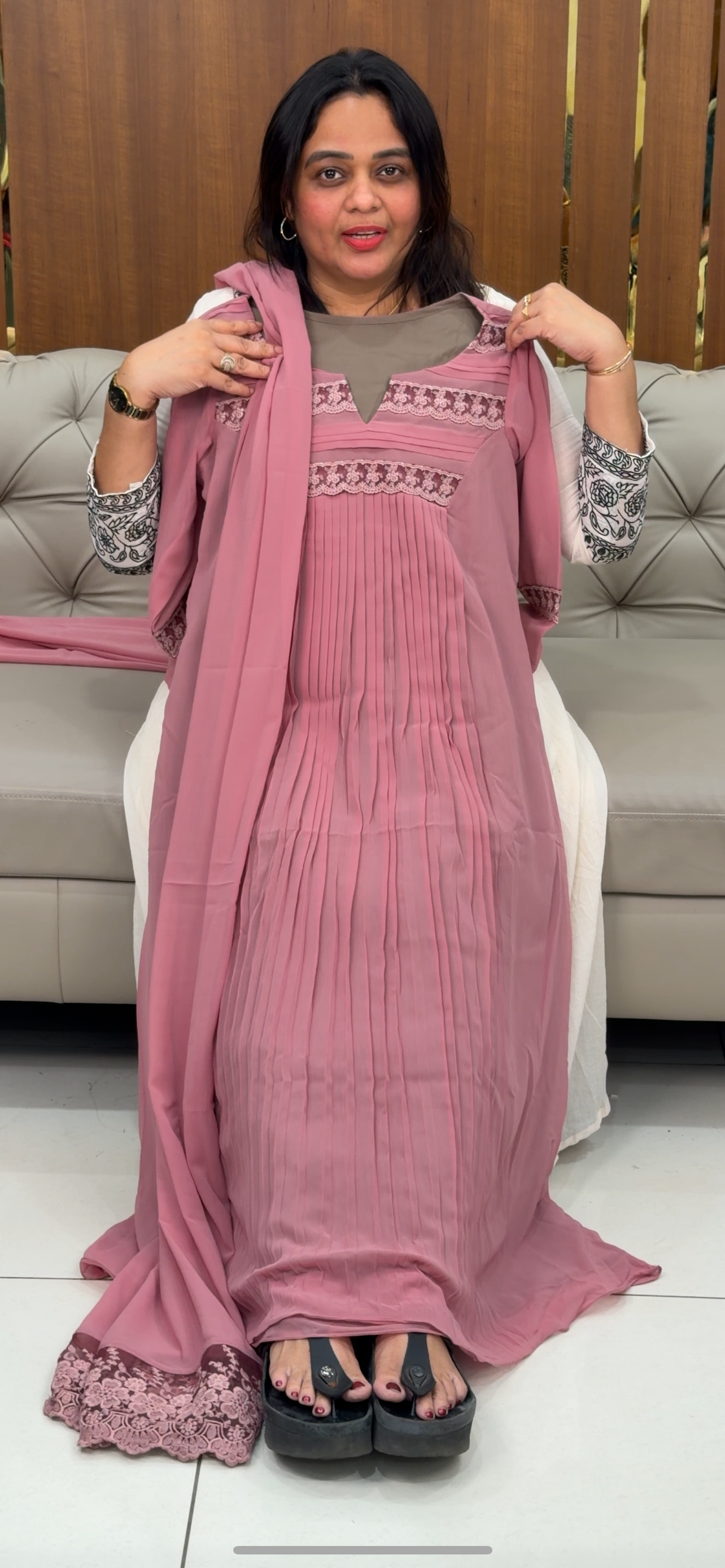 IHA'S IN-HOUSE FAUX GEORGETTE TOP AND DUPATTA - IHA 28945