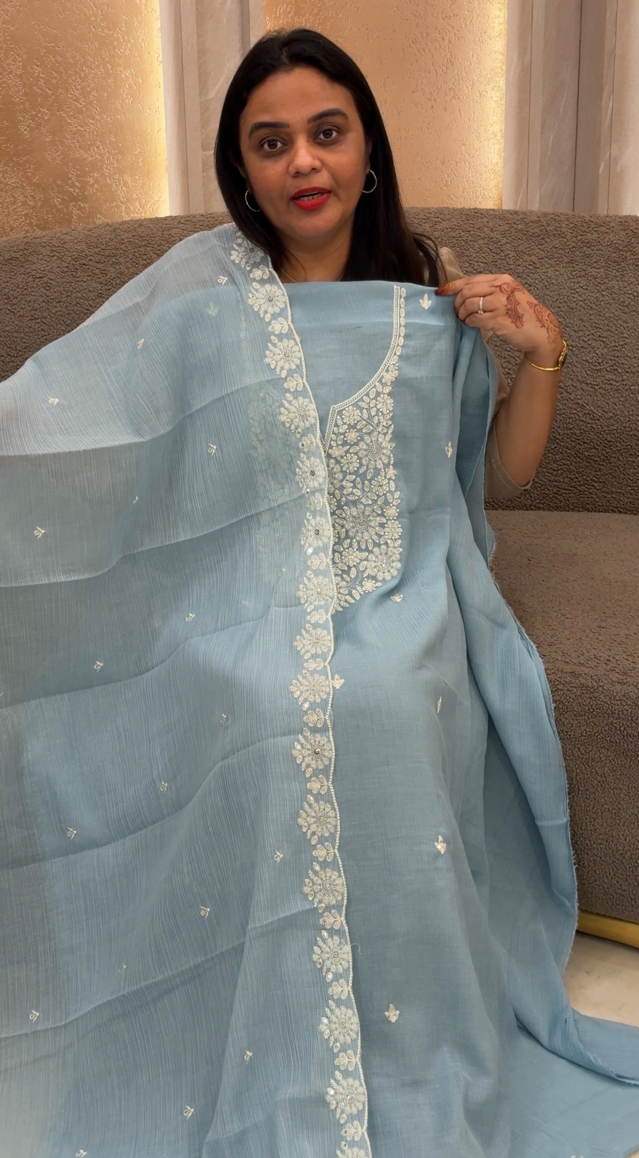 MUL CRUSHED UNSTITCHED SALWAR SUITS - IHA 33058