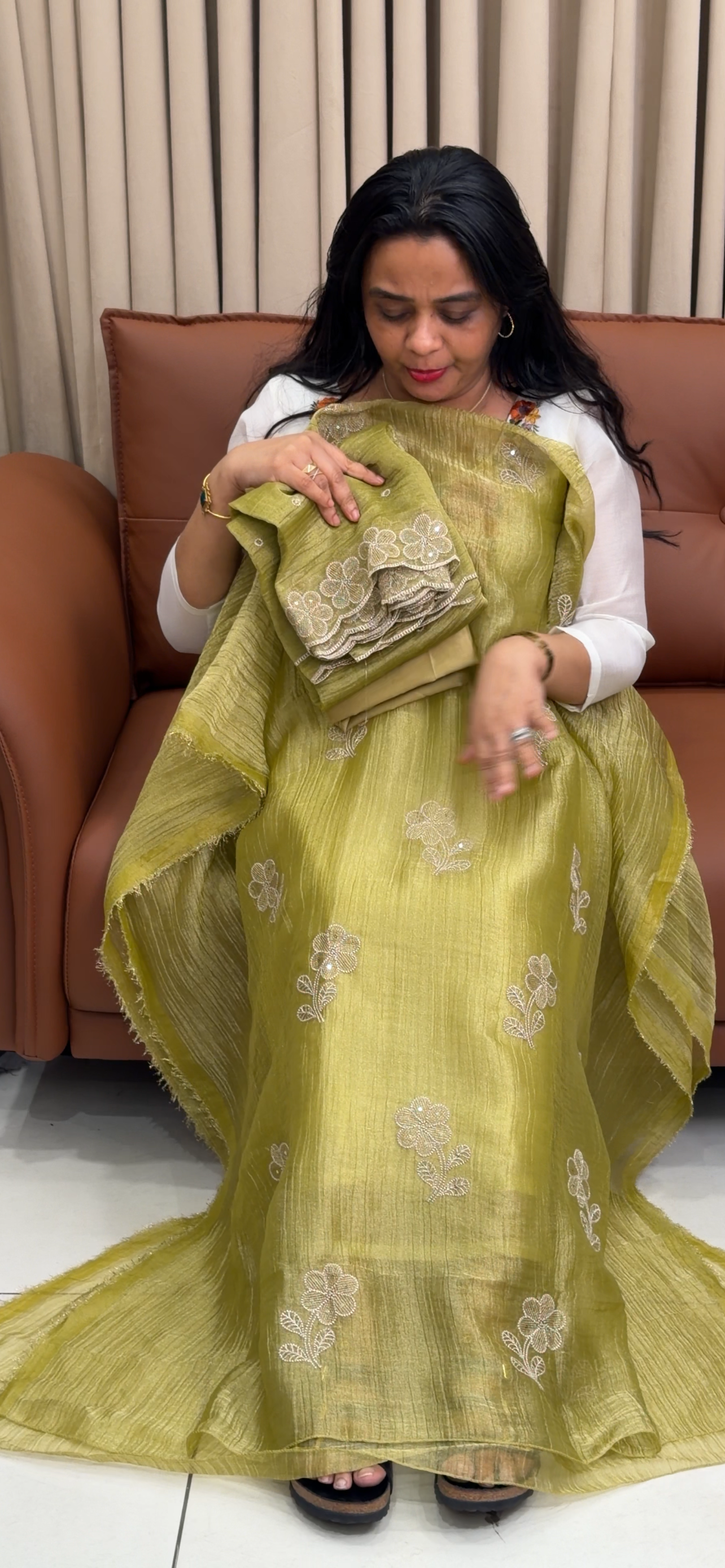 CRUSHED BANARASI UNSTITCHED SALWAR SUITS - IHA 34890