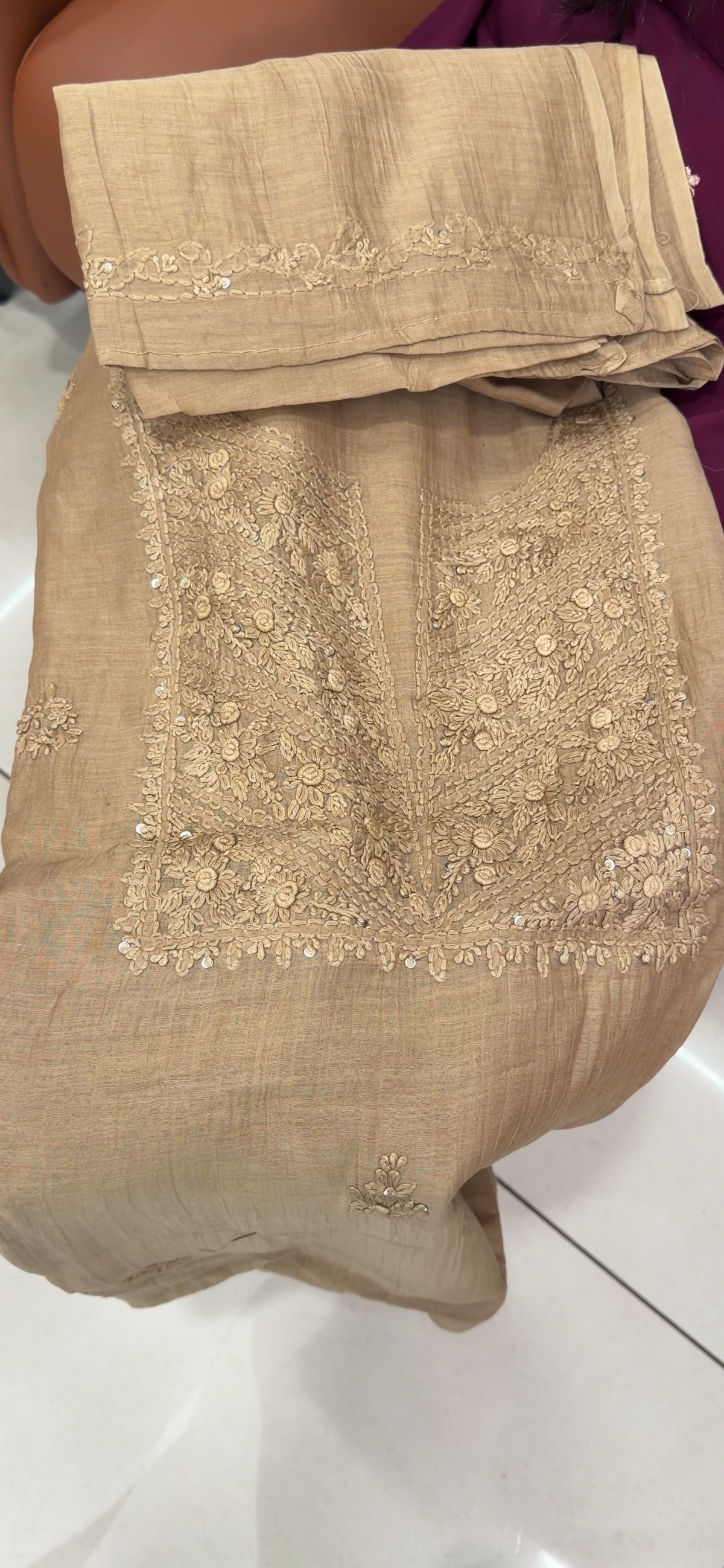 CHIKANKARI UNSTITCHED SALWAR SUITS - IHA 35802