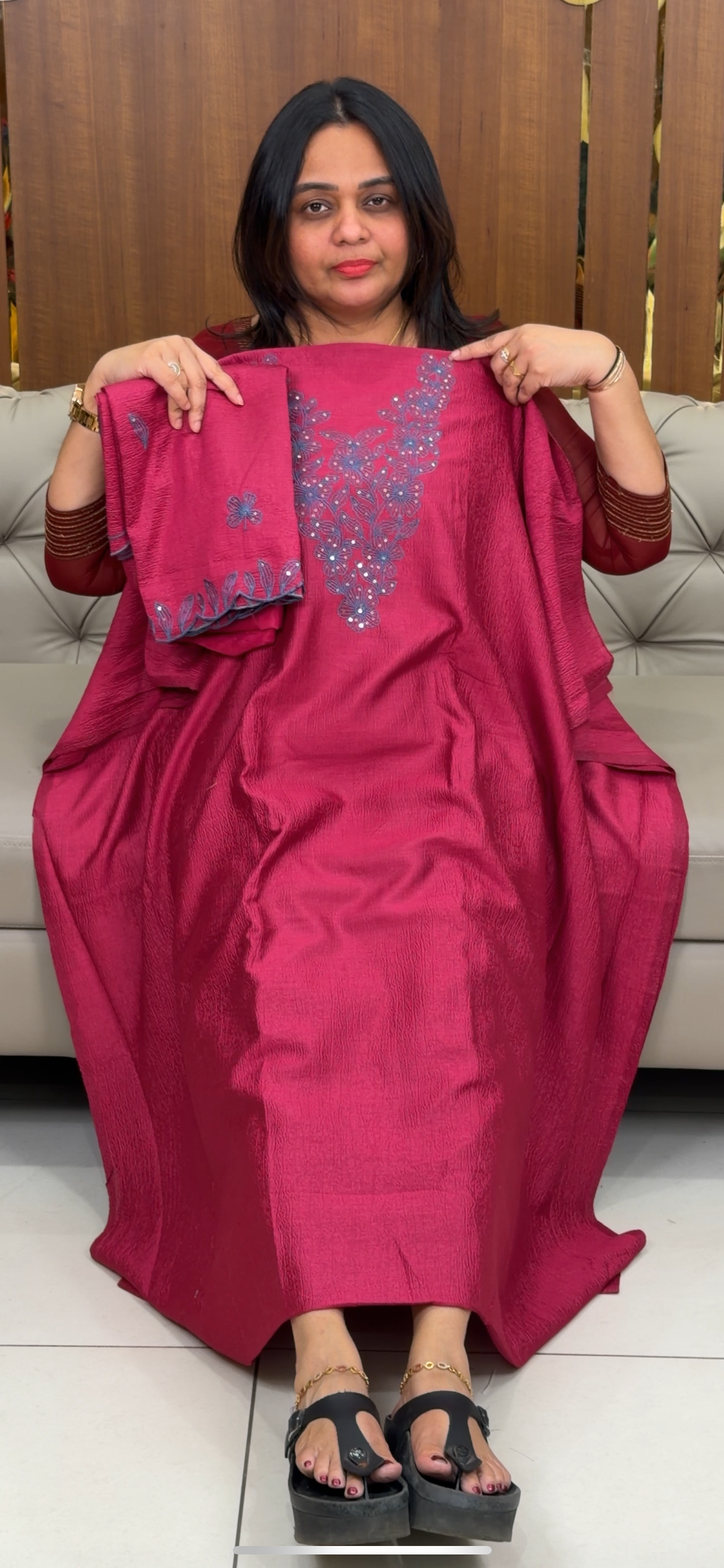 CRUSHEED TISSUE UNSTITCHED SALWAR SUITS - IHA 29396