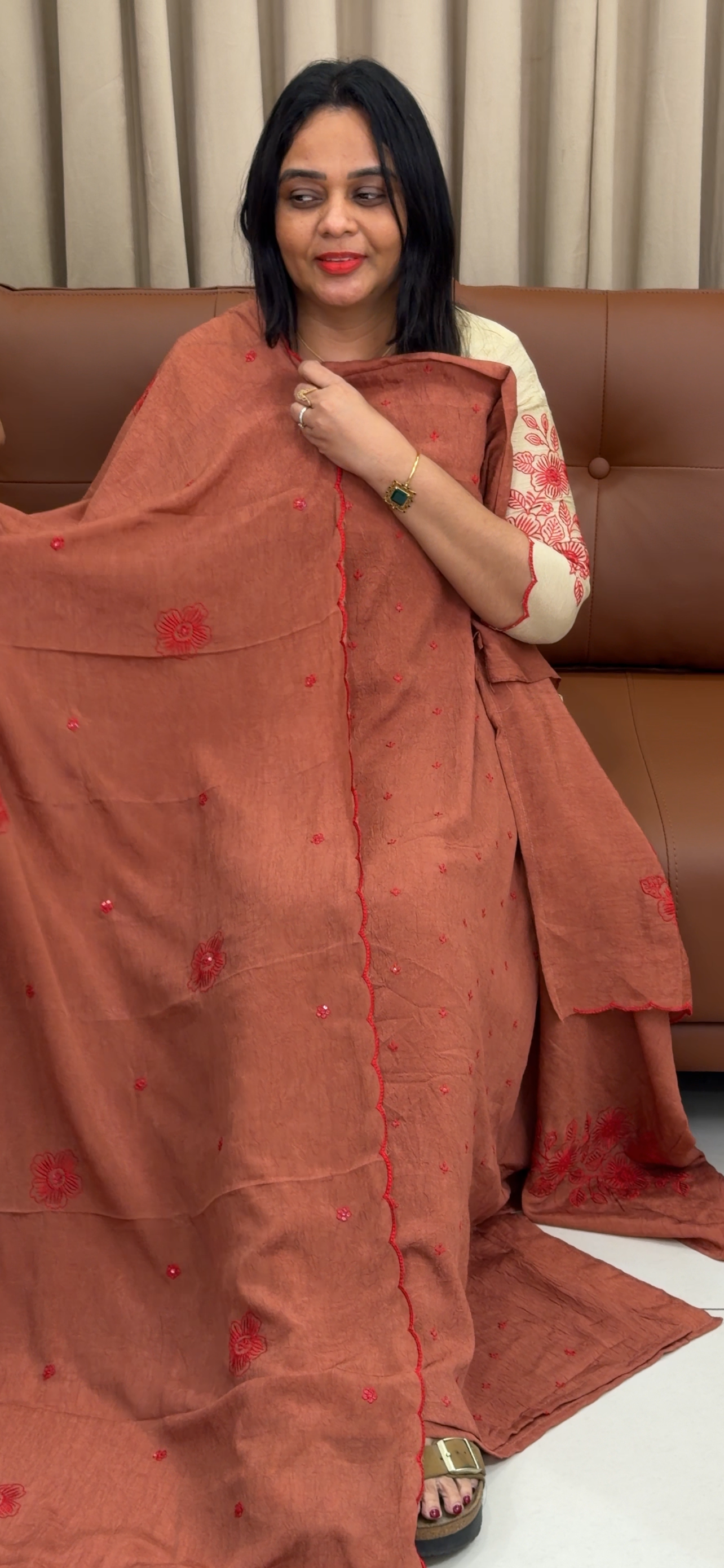 MUL CRUSHED UNSTITCHED SALWAR SUITS - IHA 33405