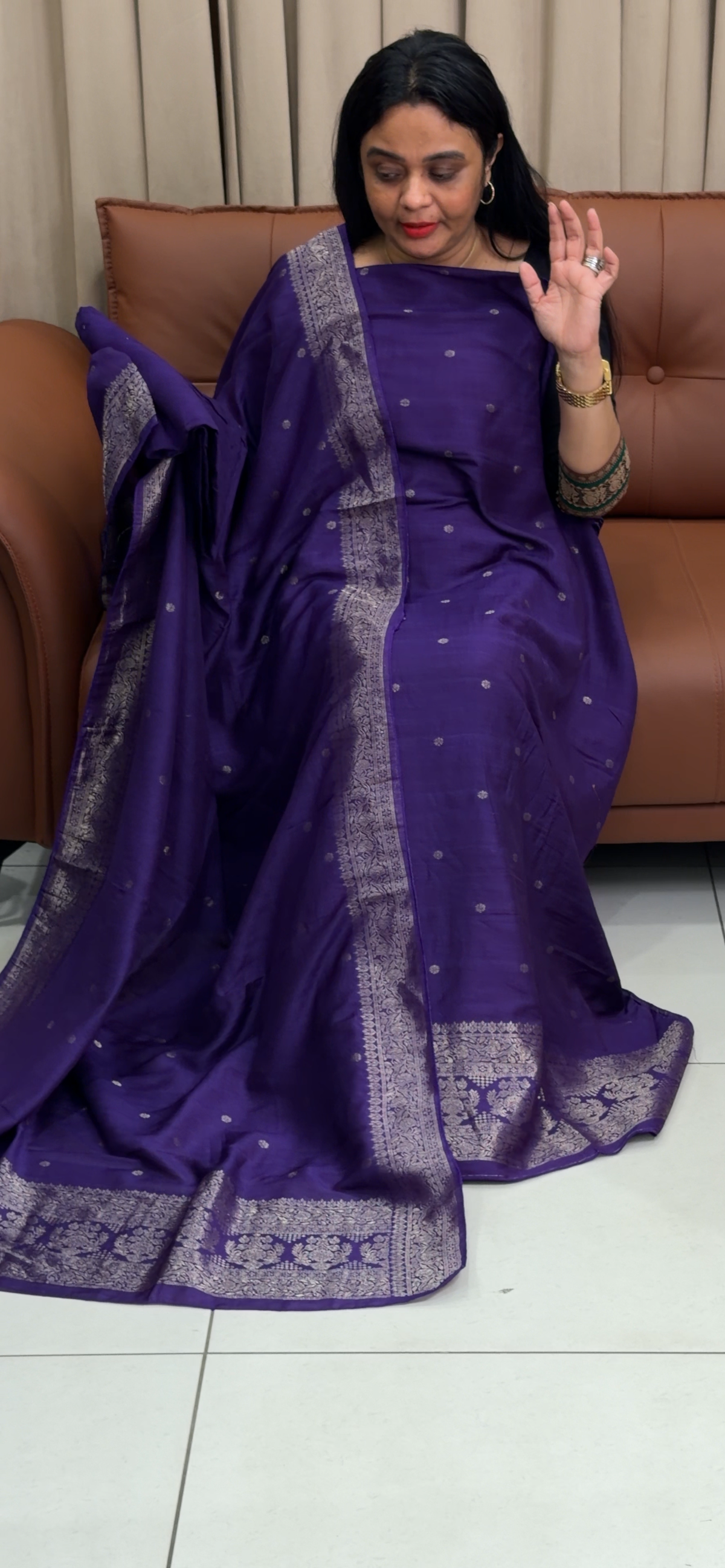 DOLA SILK BANARASI UNSTITCHED SALWAR SUITS - IHA 35744